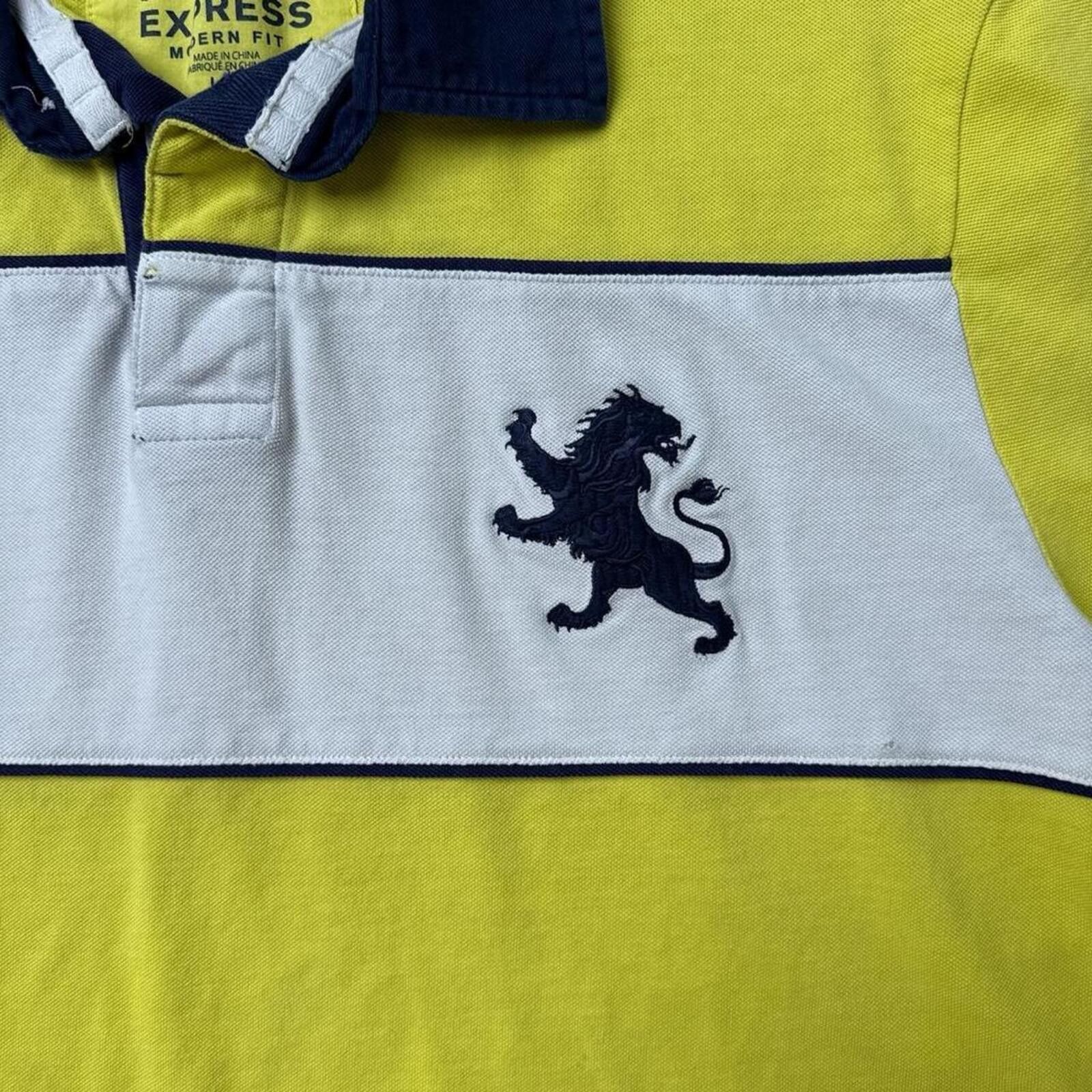 Express Y2K Express Yellow Logo Grunge Polo shirt Size US L / EU 52-54 / 3 - 4 Thumbnail
