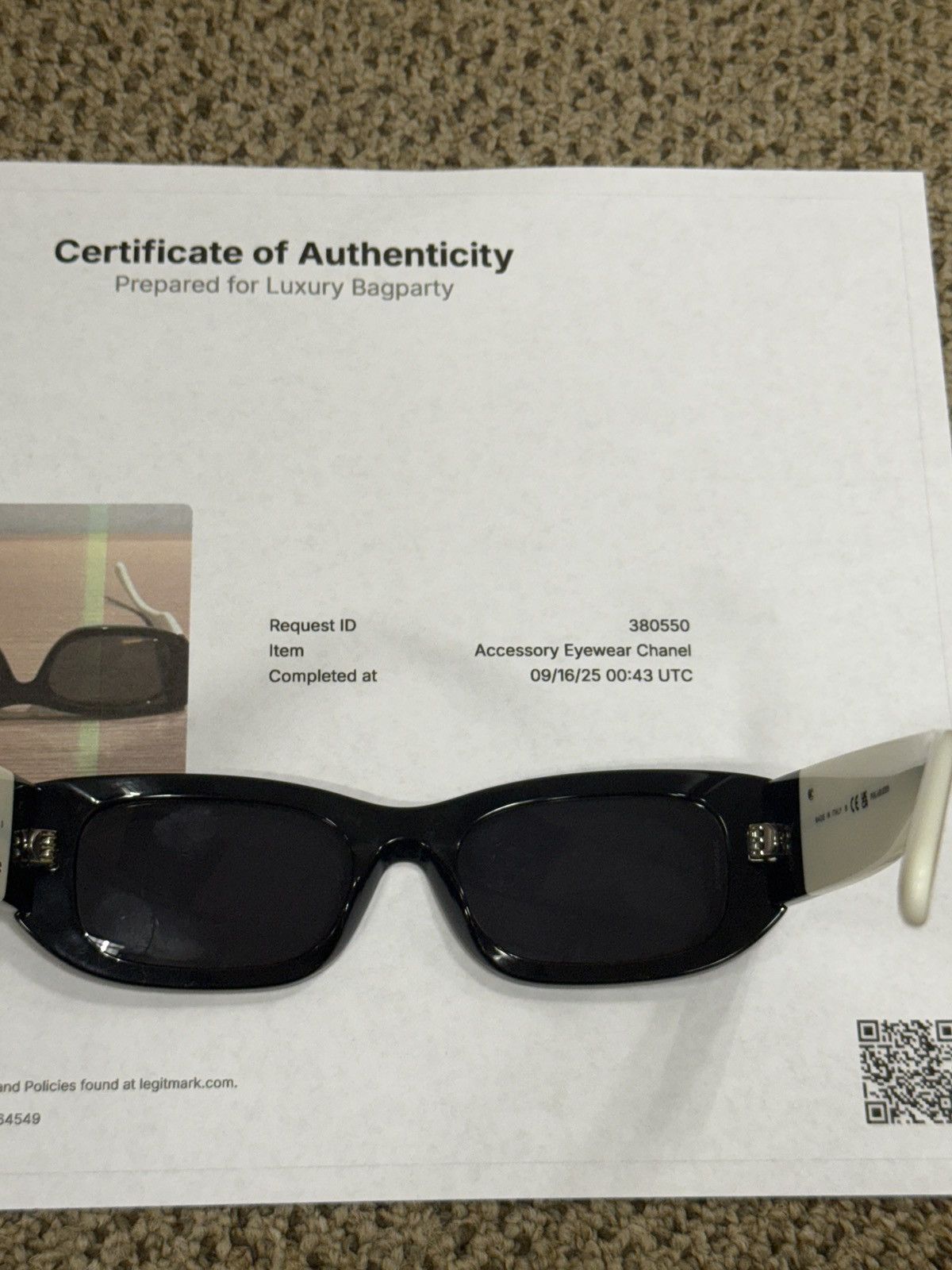 Chanel Chanel Black & White Sunglasses Size ONE SIZE - 6 Thumbnail