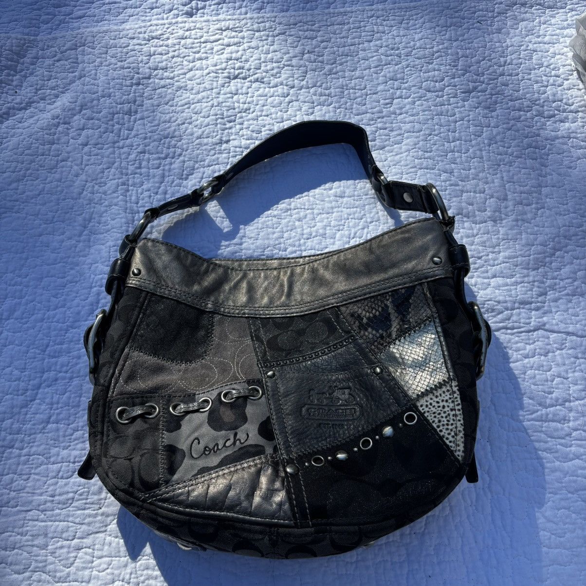 Coach black and gray patchwork coach bag Size ONE SIZE - 3 Thumbnail