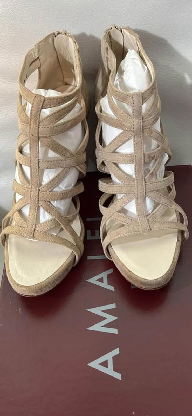 Other Amalfi Beige Strappy High Heel Sandals Size US 7 / IT 37 - 1 Thumbnail