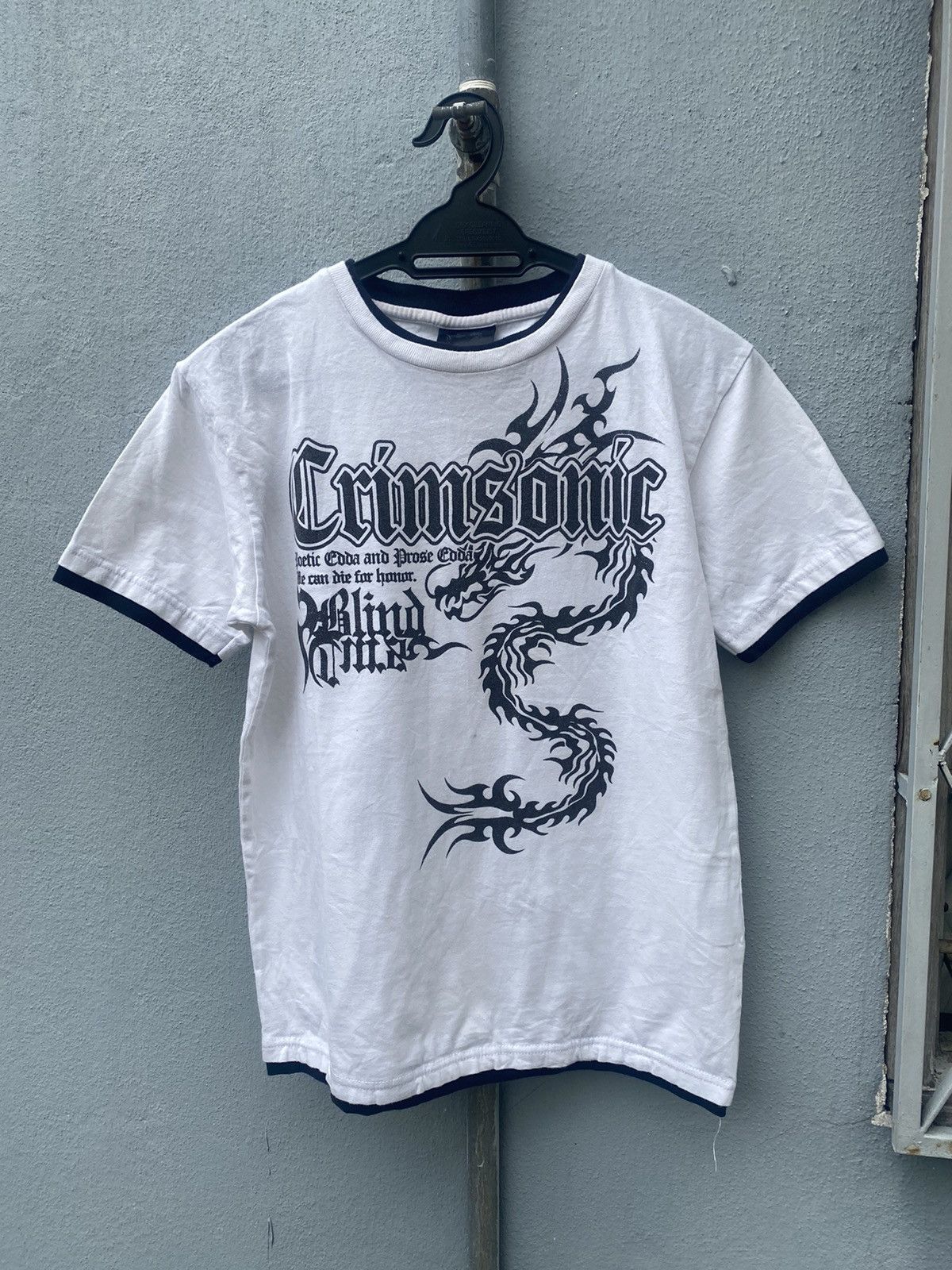 14th Addiction × Affliction × JNCO Vintage Crimsonic Tribal Poem Dragon Tshirt Size US M / EU 48-50 / 2 - 1 Thumbnail