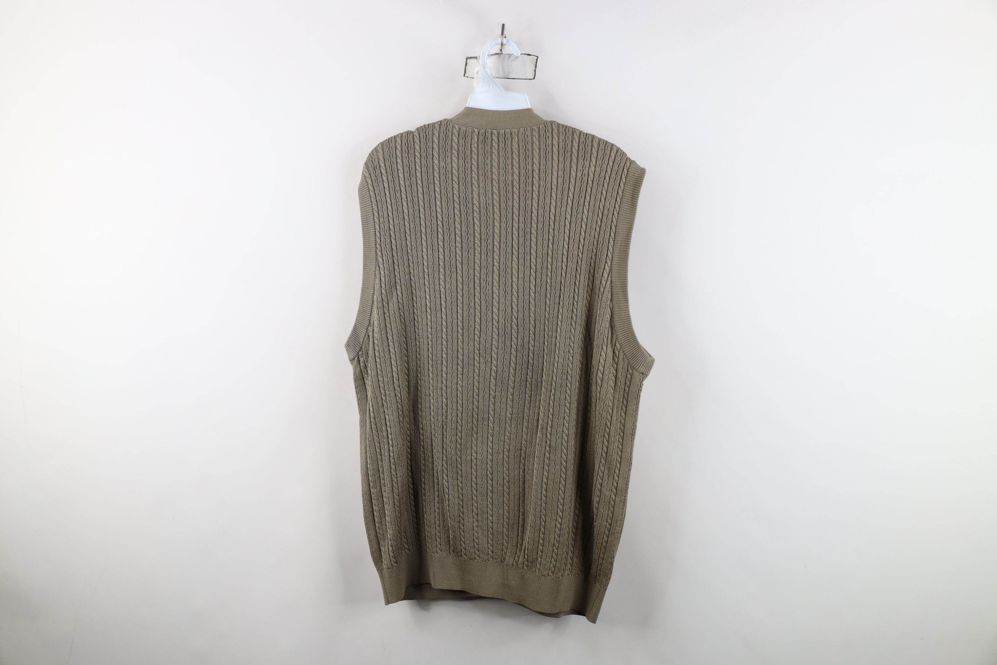 Vintage Vintage 90s Streetwear Cable Knit Cardigan Sweater Vest Size US L / EU 52-54 / 3 - 9 Thumbnail