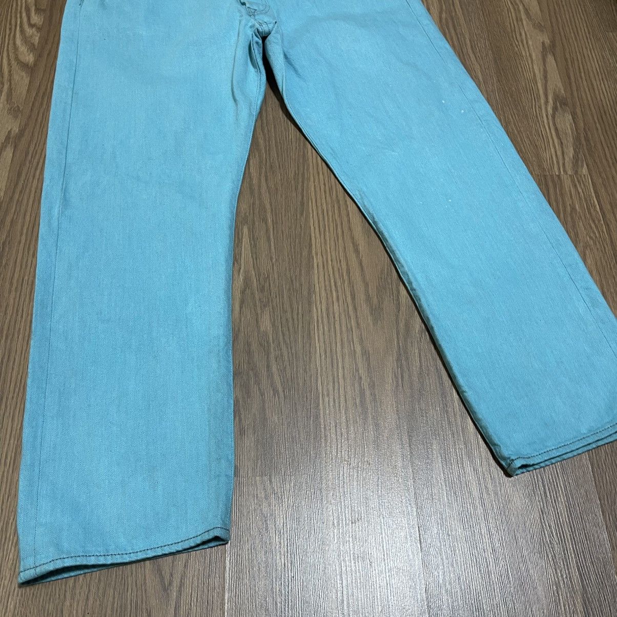 Levi's Levis 501 Shrink To Fit Button Fly Jeans Color Aqua Blue Size US 40 / EU 56 - 3 Thumbnail