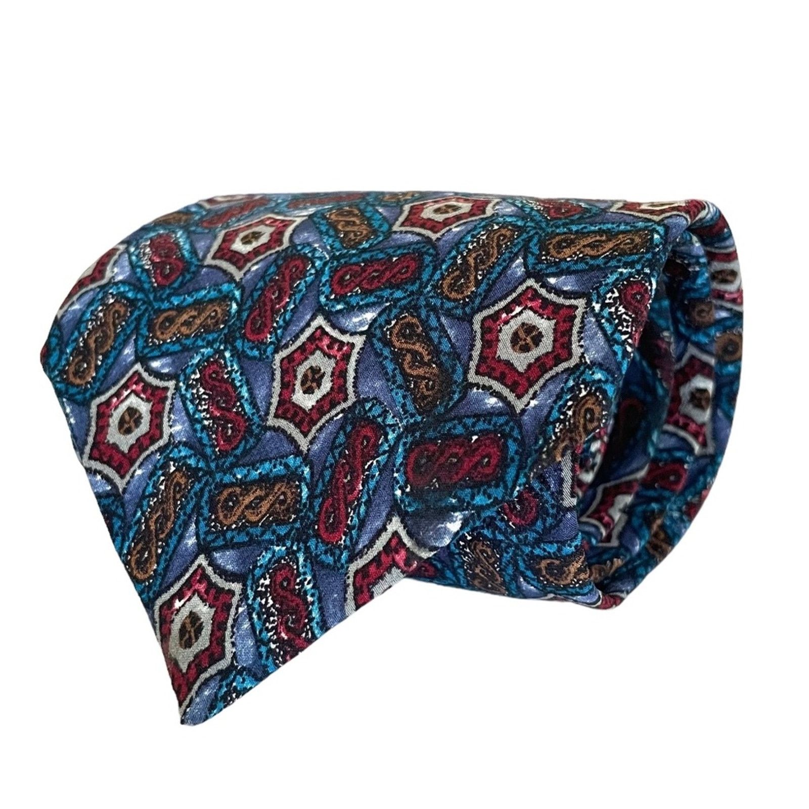 Dior Vintage Christian Dior Monsieur Abstract Blue Silk Tie Size ONE SIZE - 1 Thumbnail