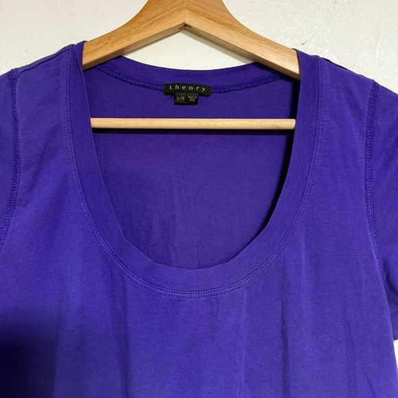 Theory Theory Women’s Scoop Neck Short Sleeve T-Shirt Purple Size L Size L / US 10 / IT 46 - 7 Thumbnail