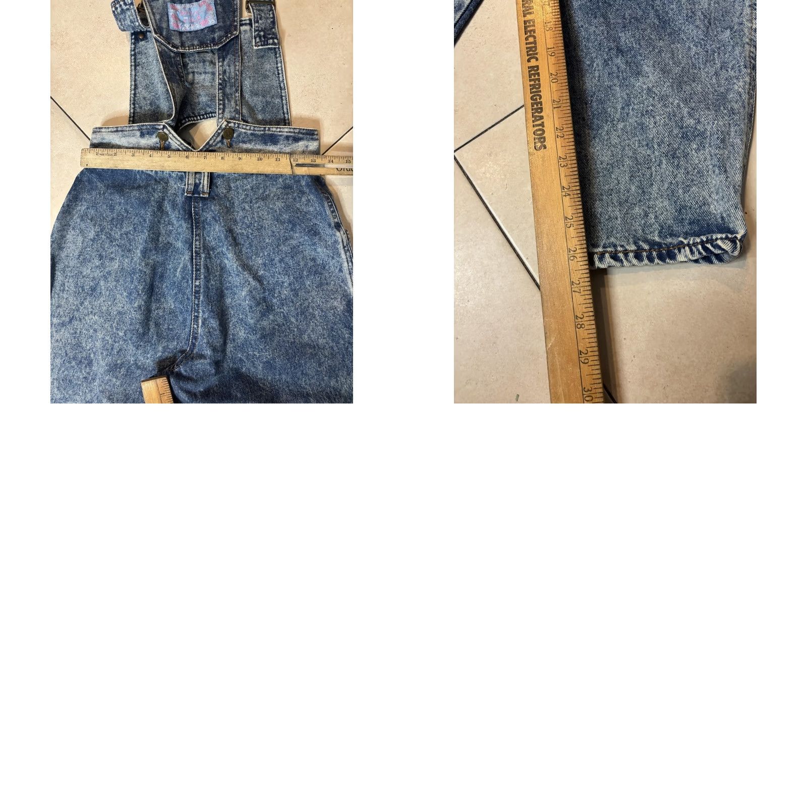 Fila VINTAGE FILA Overalls Womens 29 Blue Acid Wash Denim Relaxed 90s Shirt Womens 29 Blue Acid Wash Denim Royal FILA Patch 90s Streetwear Size 29" - 8 Thumbnail