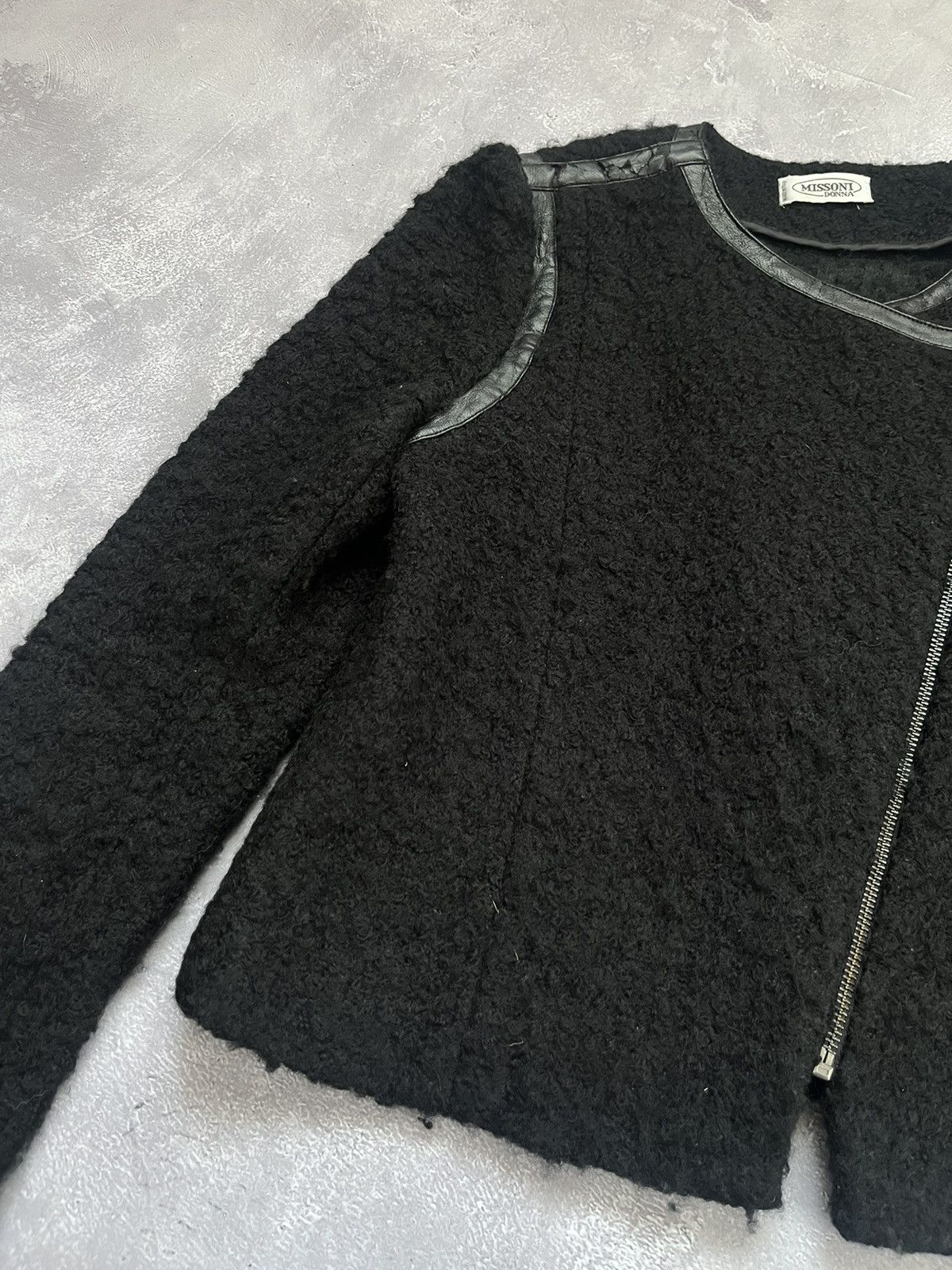 Missoni MISSONI DONNA ASYMETRIA ZIP JACKET BLACK DESIGNER Size S / US 4 / IT 40 - 3 Thumbnail