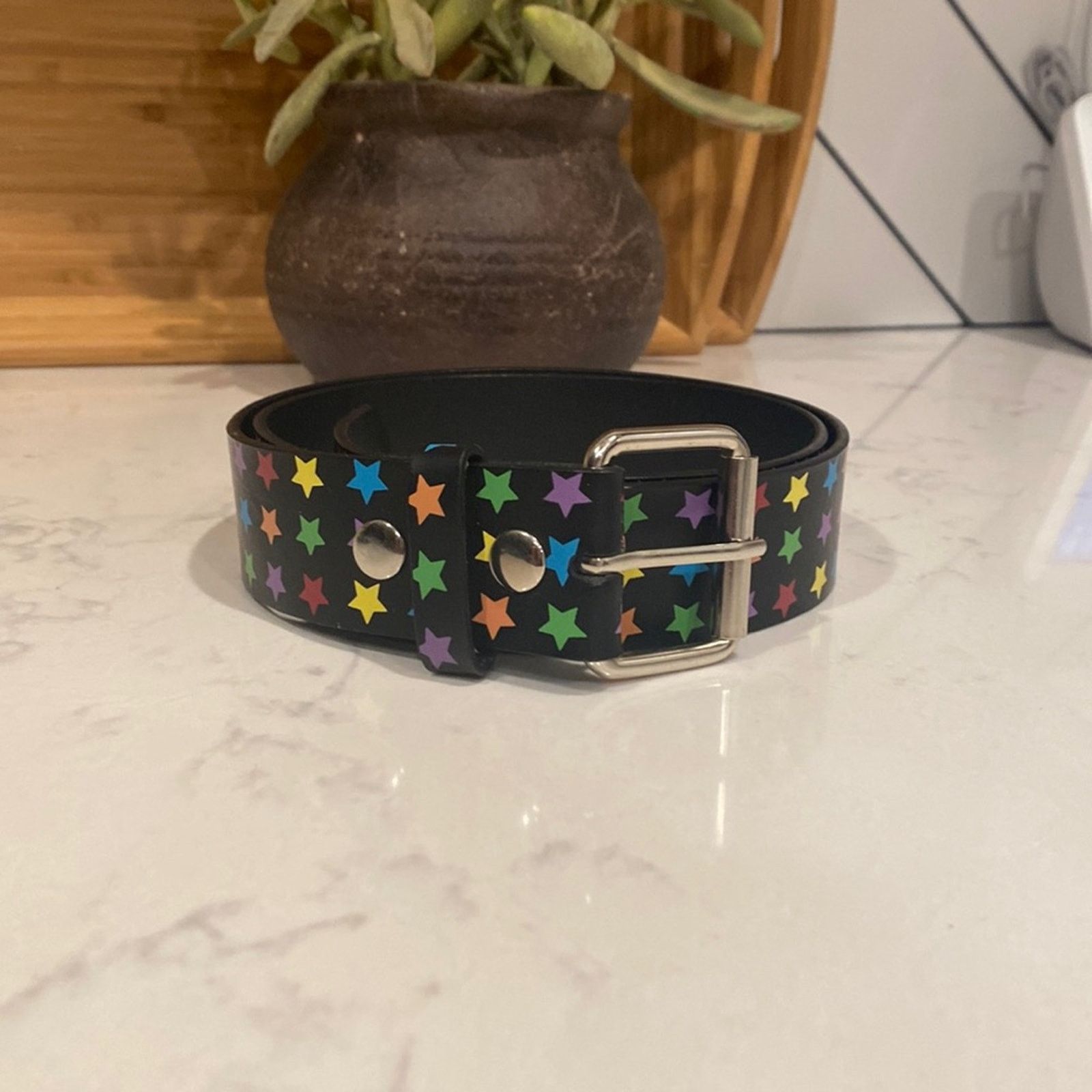 Other Rainbow star bonded leather belt grunge animé punk unisex Size ONE SIZE - 1 Thumbnail