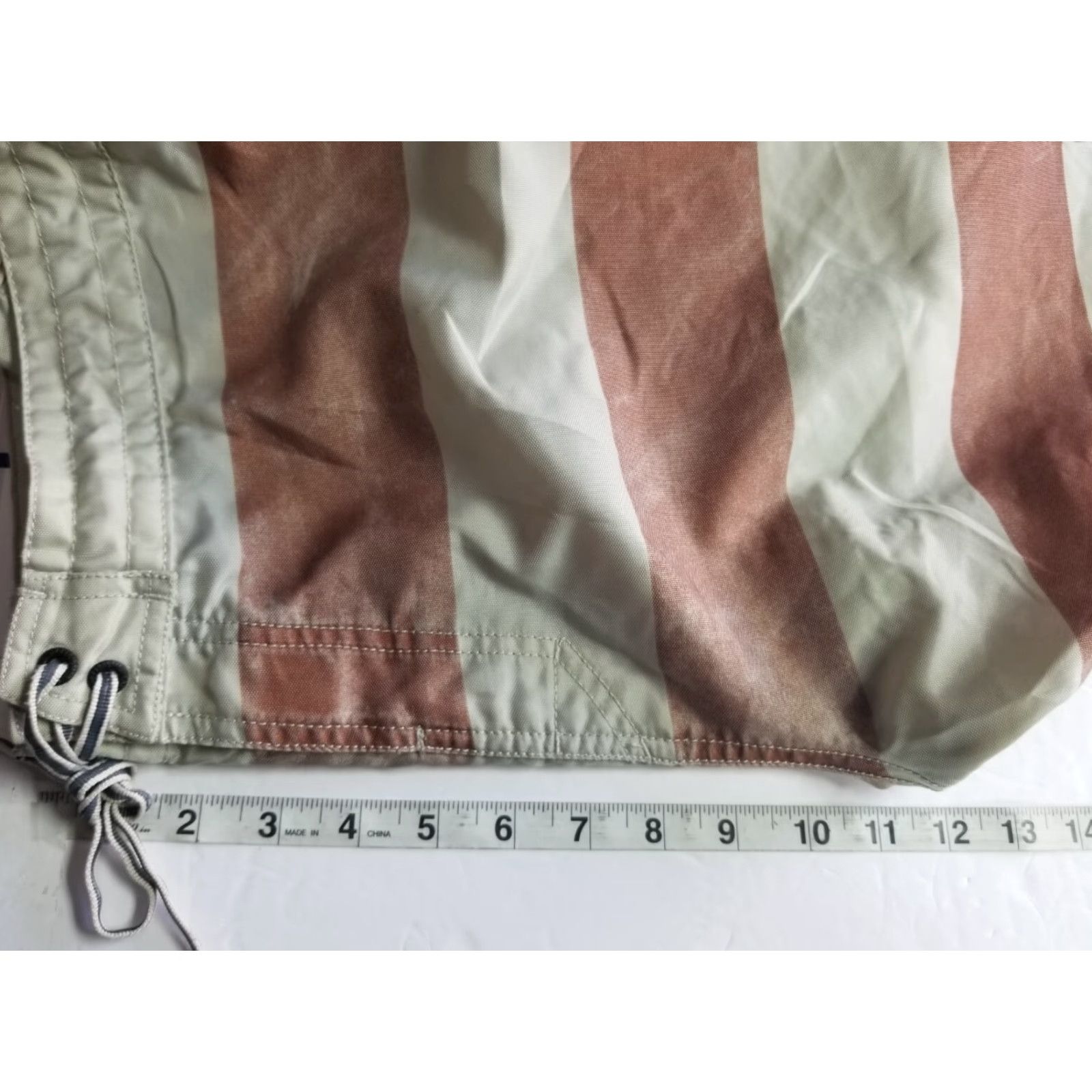 Vintage Captain Fin Drawstring Boardshorts Men Bermuda Beige Red Striped 34 Beach Casual Size ONE SIZE - 4 Thumbnail
