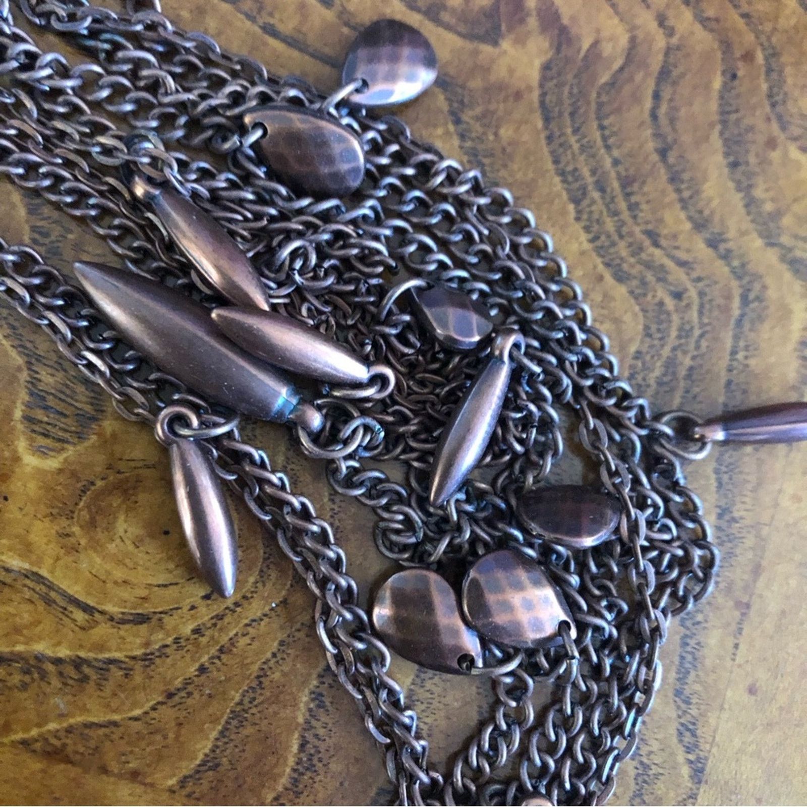Jewelry Layered triple strand copper plated necklace and earring set Size ONE SIZE - 7 Thumbnail