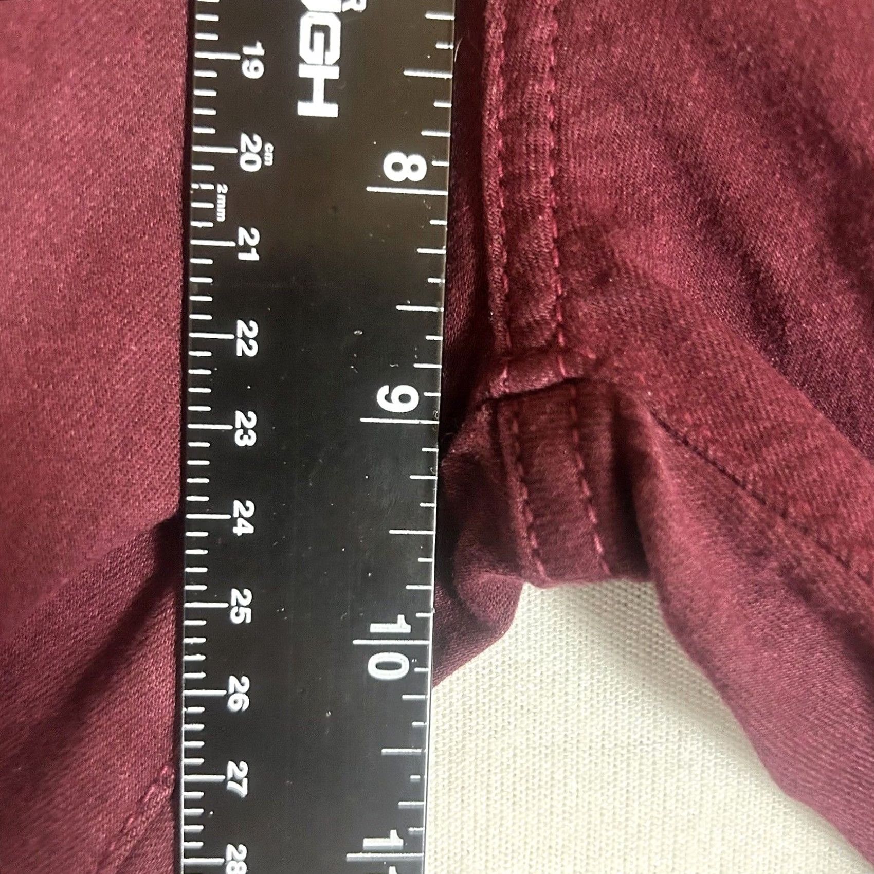 7 For All Mankind 7 For All Mankind Jeans Womens Skinny 25 Burgundy Red Denim 27in Inseam Boho Punk Retro 5-Pocket Embroidered Logo Slim Fit Baggy (Adjust if needed) Size 42" / US 20 - 6 Thumbnail