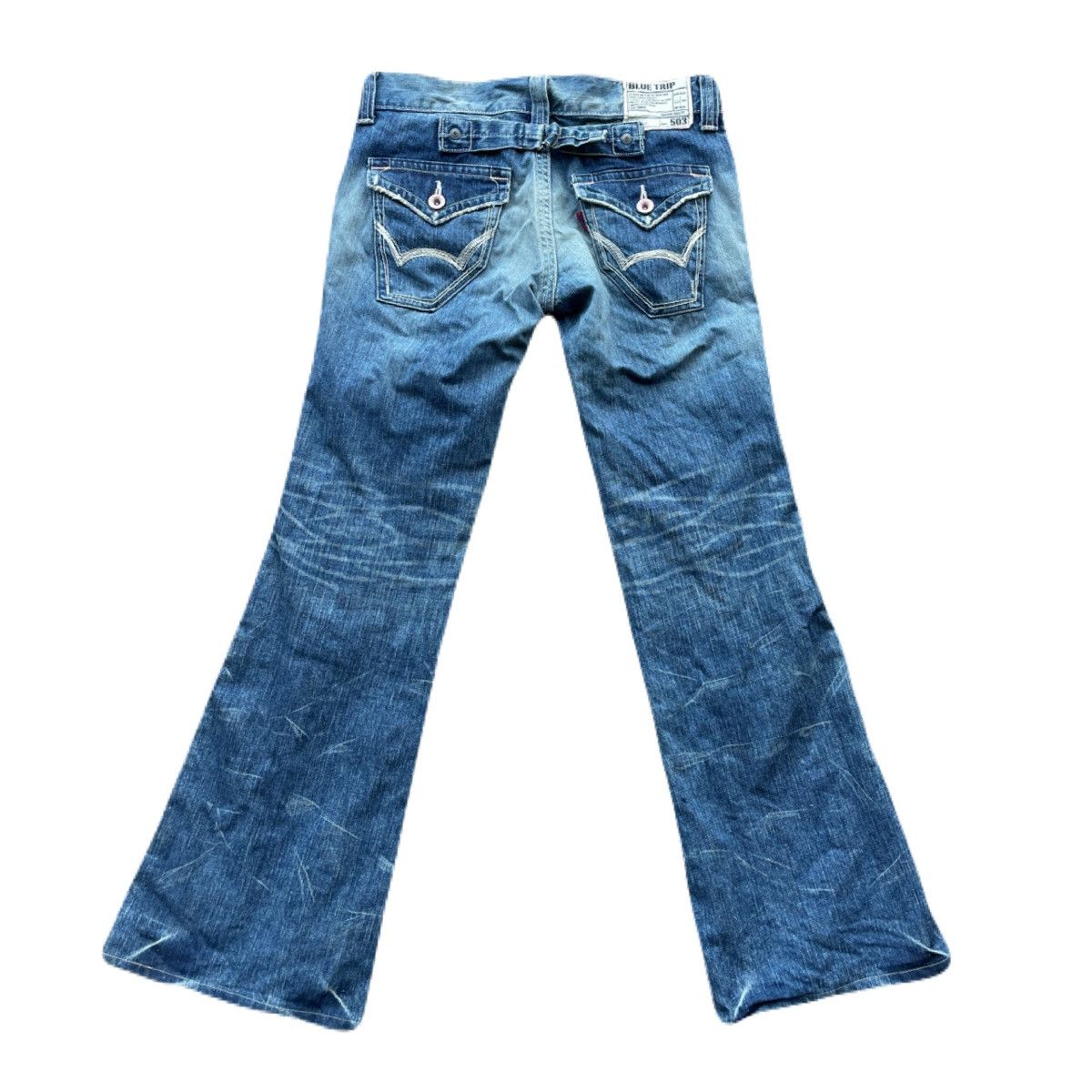 If Six Was Nine 2000s Japanese archive Flared Distressed Jeans Vkei Y2K Size US 30 / EU 46 - 4 Thumbnail