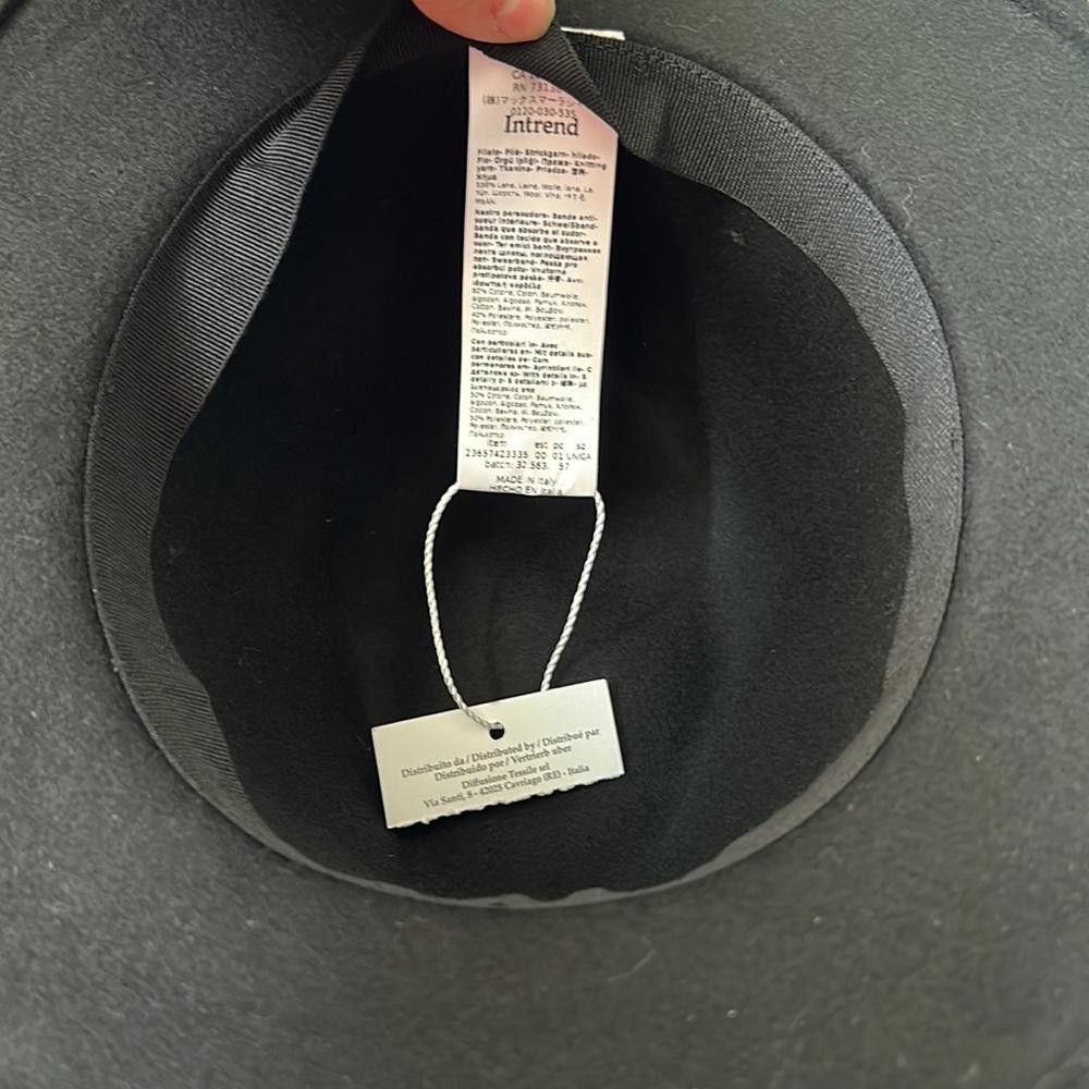 Designer Intrend by MaxMara Felt Fedora with Embroidered Ribbon. Size ONE SIZE - 11 Thumbnail