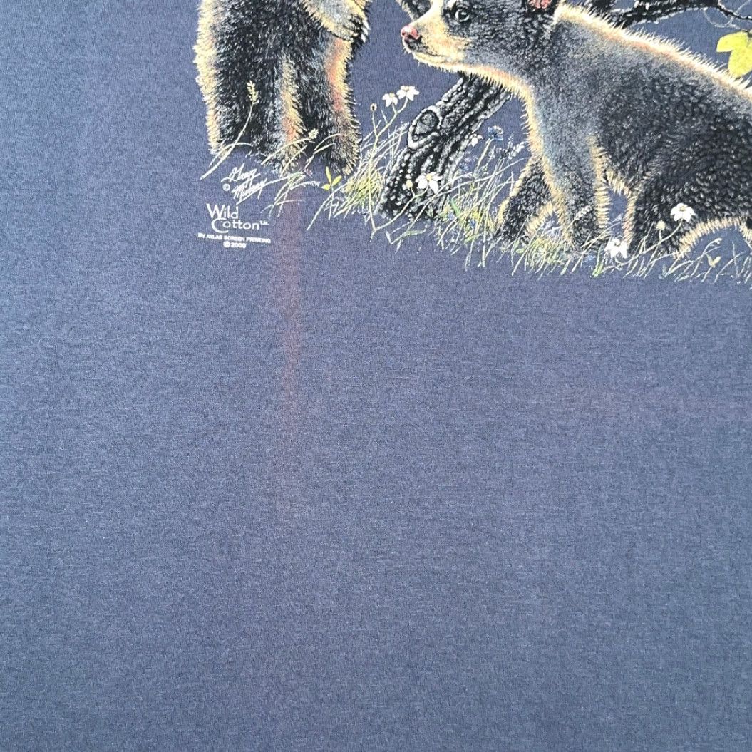 Vintage VINTAGE Bear Cub Shirt Adult EXTRA LARGE Blue Nature Diversity Art USA Made Y2K Size US XL / EU 56 / 4 - 6 Thumbnail