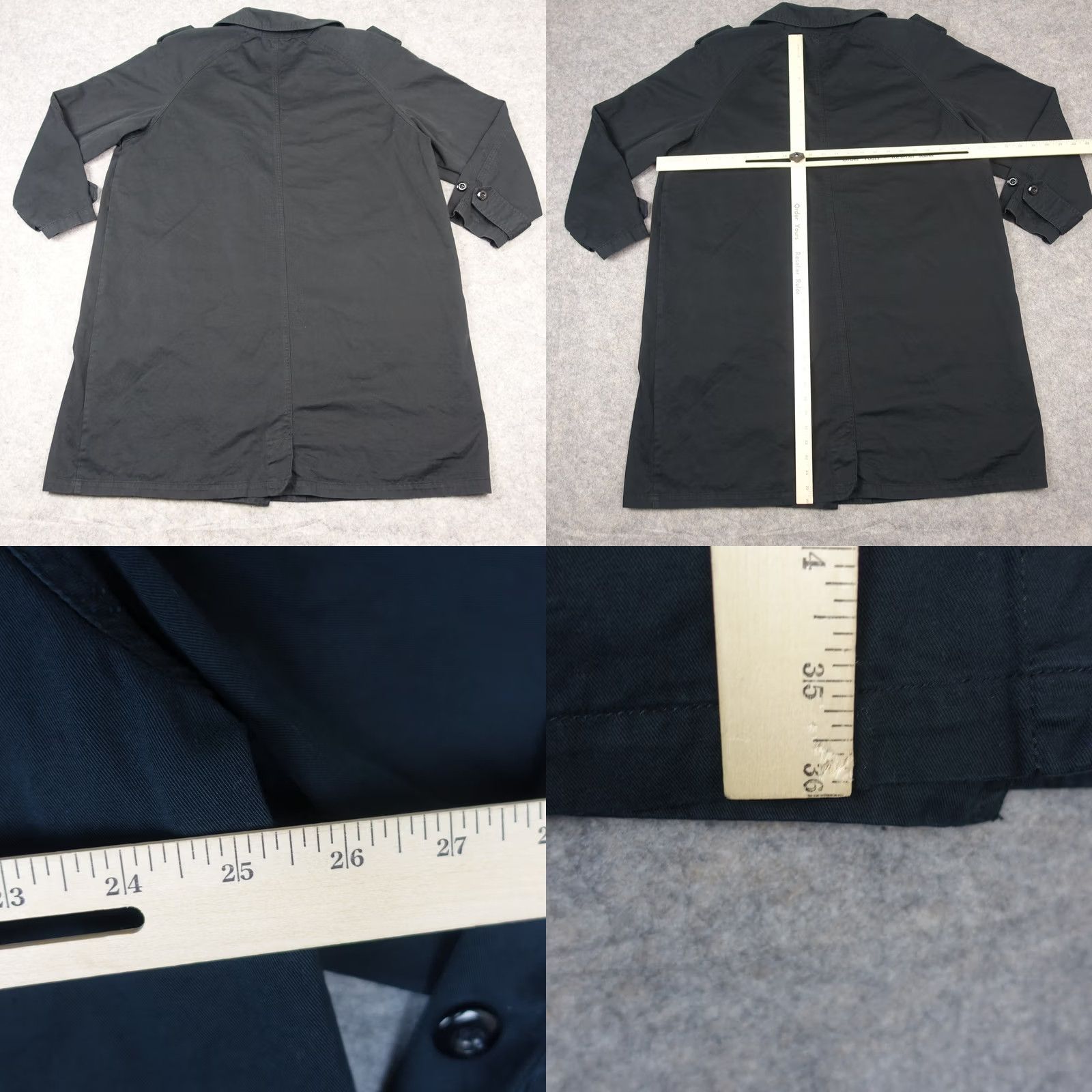 Denim & Co. VINTAGE Denim & Co Coat Womens 1X Black Trench Double Breasted Epaulettes Plus Coat Size XL / US 12-14 / IT 48-50 - 8 Thumbnail