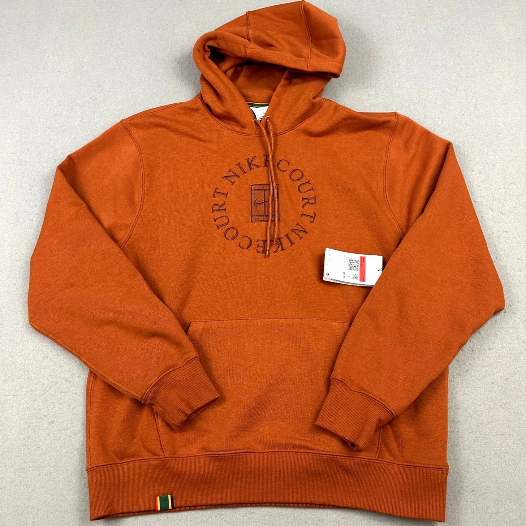 Nike Nike Hoodie Men Large Rust Orange Court Heritage French Terry Tennis Pullover L Size US L / EU 52-54 / 3 - 2 Thumbnail