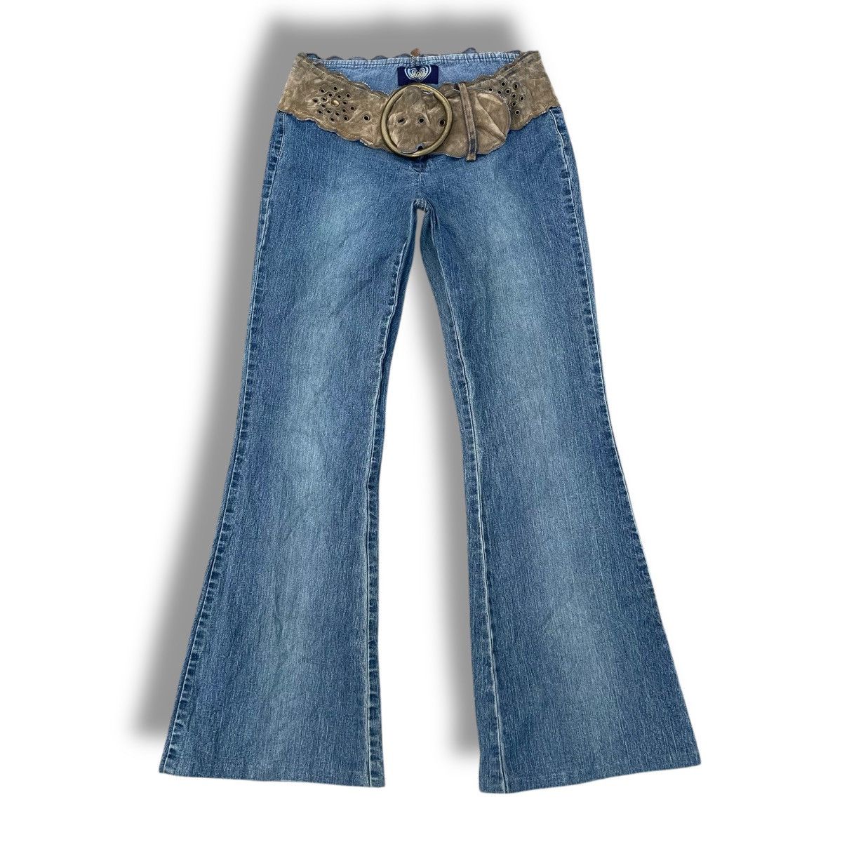 Hysteric Glamour ANGELS WASHED GENUINE LEATHER BELT FLARE PANTS Size 26" / US 2 / IT 38 - 1 Thumbnail