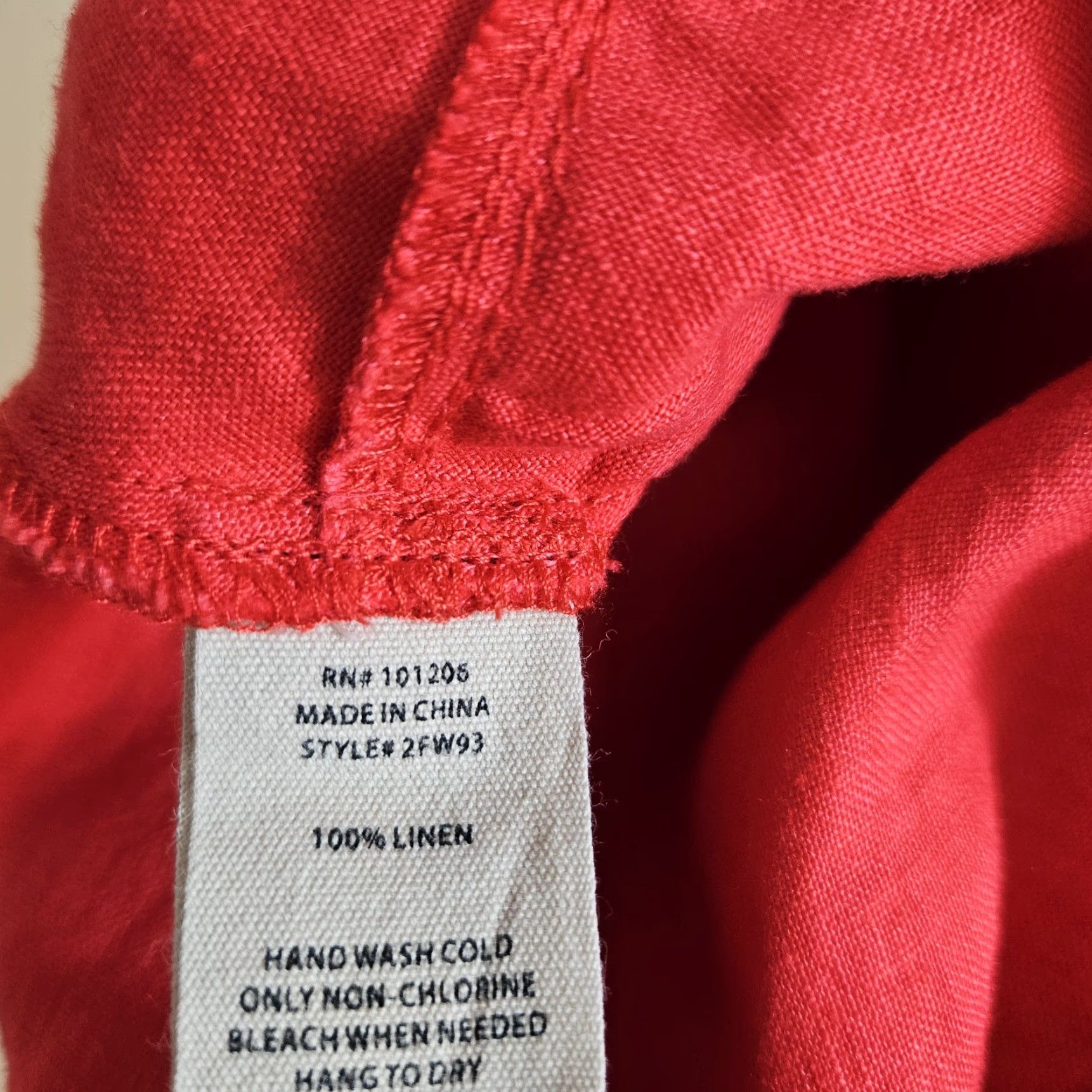 Soft Surroundings Soft Surroundings Skirt Womens A-Line Knee Length Solid Red Linen Tiered Smocked Waist Size M Size 32" / US 10 / IT 46 - 3 Thumbnail
