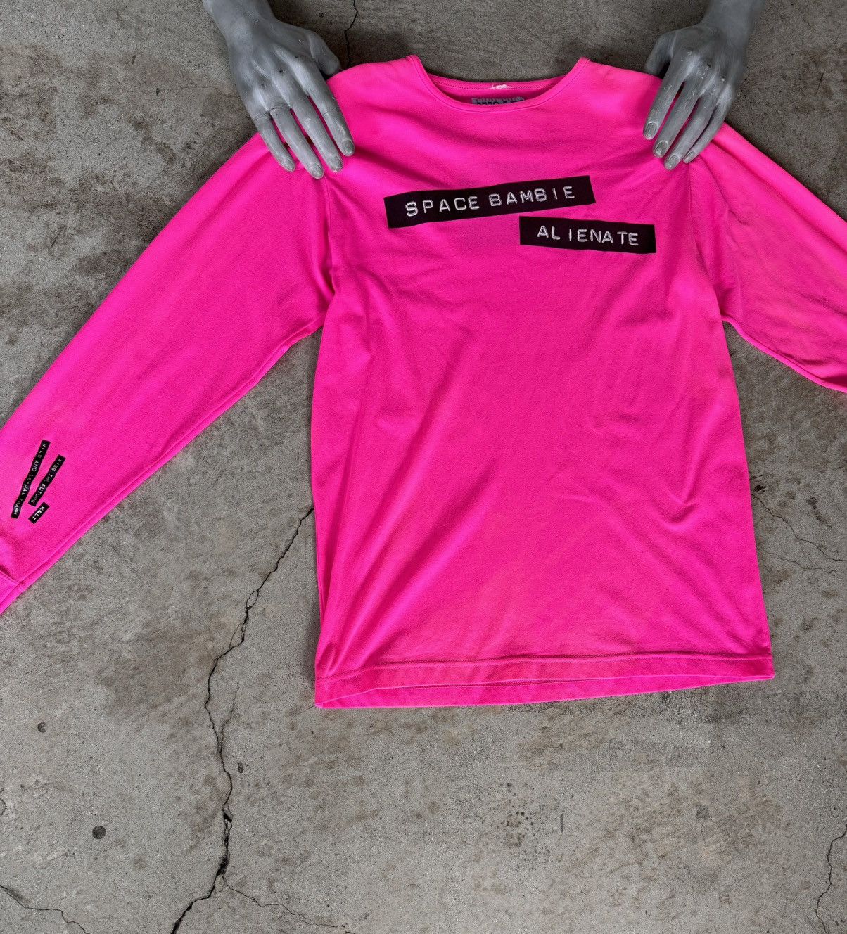 image of W Lt Walter Van Beirendonck x Walter Van Beirendonck W.&l.t. Long Sleeve Shirt in Pink (Size Small)