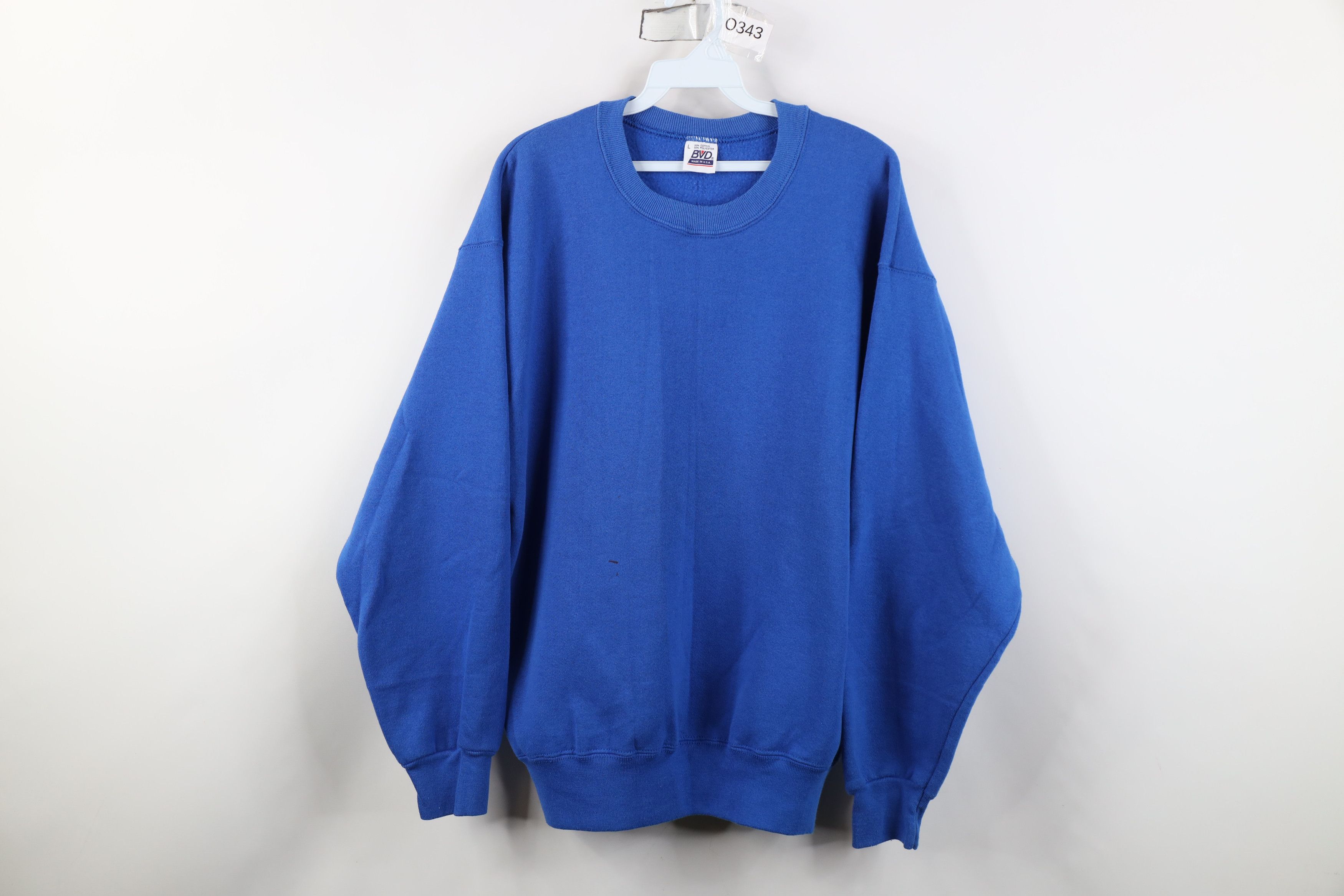 Vintage Vintage 90s Streetwear Crewneck Sweatshirt Royal Blue USA Size US L / EU 52-54 / 3 - 1 Thumbnail
