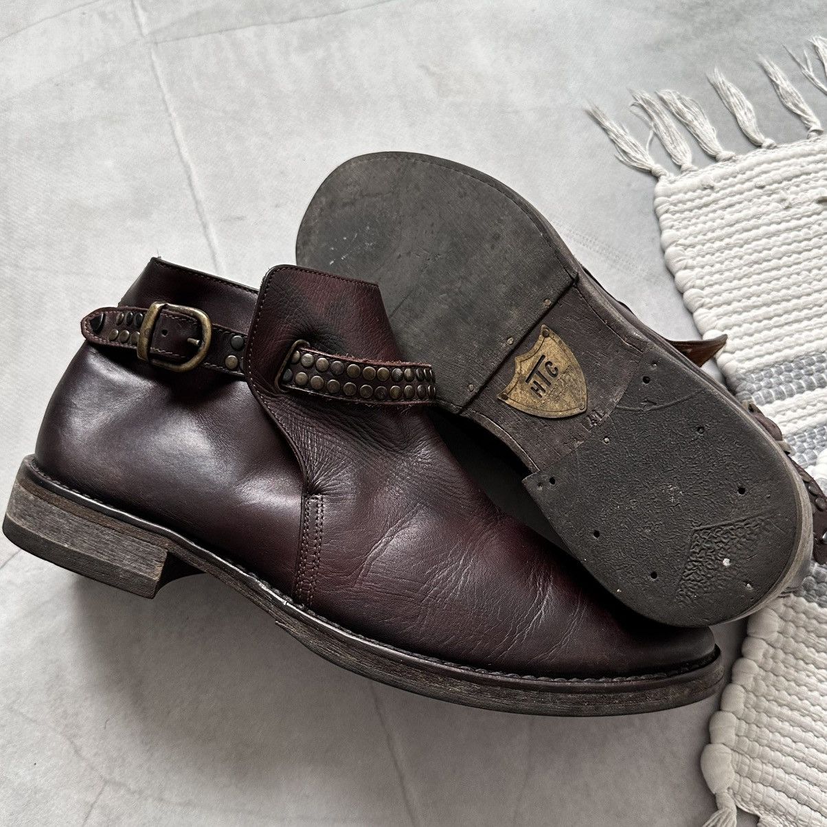 Dirk Bikkembergs HTC Hollywood Trading Co Studded Belt Biker Boots Ash Style Size US 8 / EU 41 - 2 Thumbnail