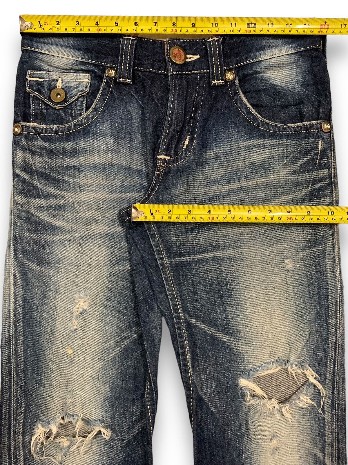 Edwin Vintage Edwin Blue Trip Flare Bootcut Distressed Jeans Size US 31 - 14 Thumbnail