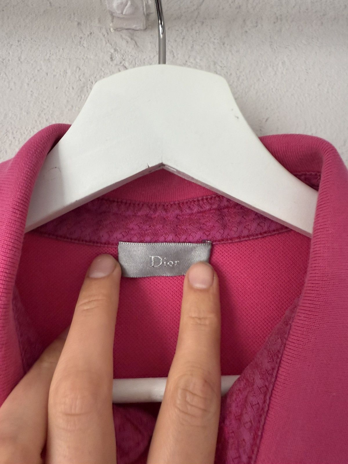 Dior Fuchsia Pink Cotton Polo Shirt with Tonal Bee Embroidery Size US M / EU 48-50 / 2 - 5 Thumbnail
