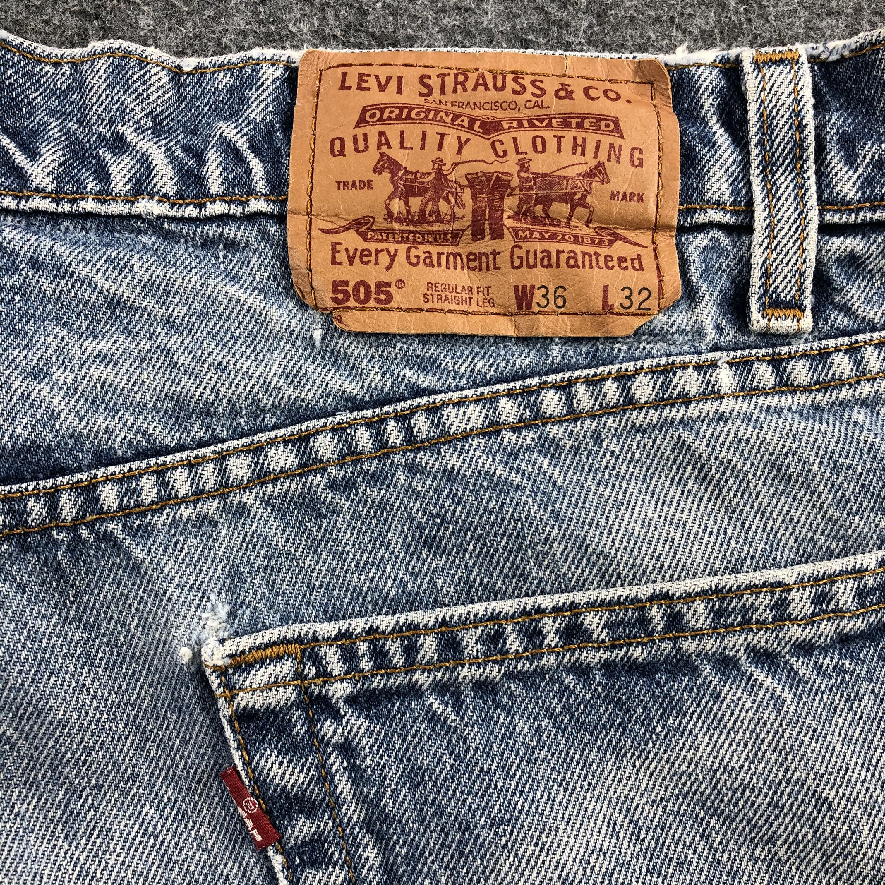 Levi's Vintage 90s Levis 505 Stone Wash Jeans-JM1119A Size US 36 / EU 52 - 6 Thumbnail