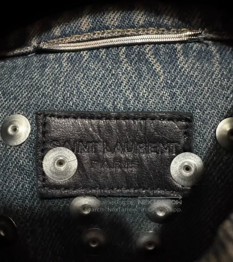 Saint Laurent Paris Saint Laurent Paris Blue-Grey Washed Yellow Mud Studs Deni Size US S / EU 44-46 / 1 - 5 Thumbnail