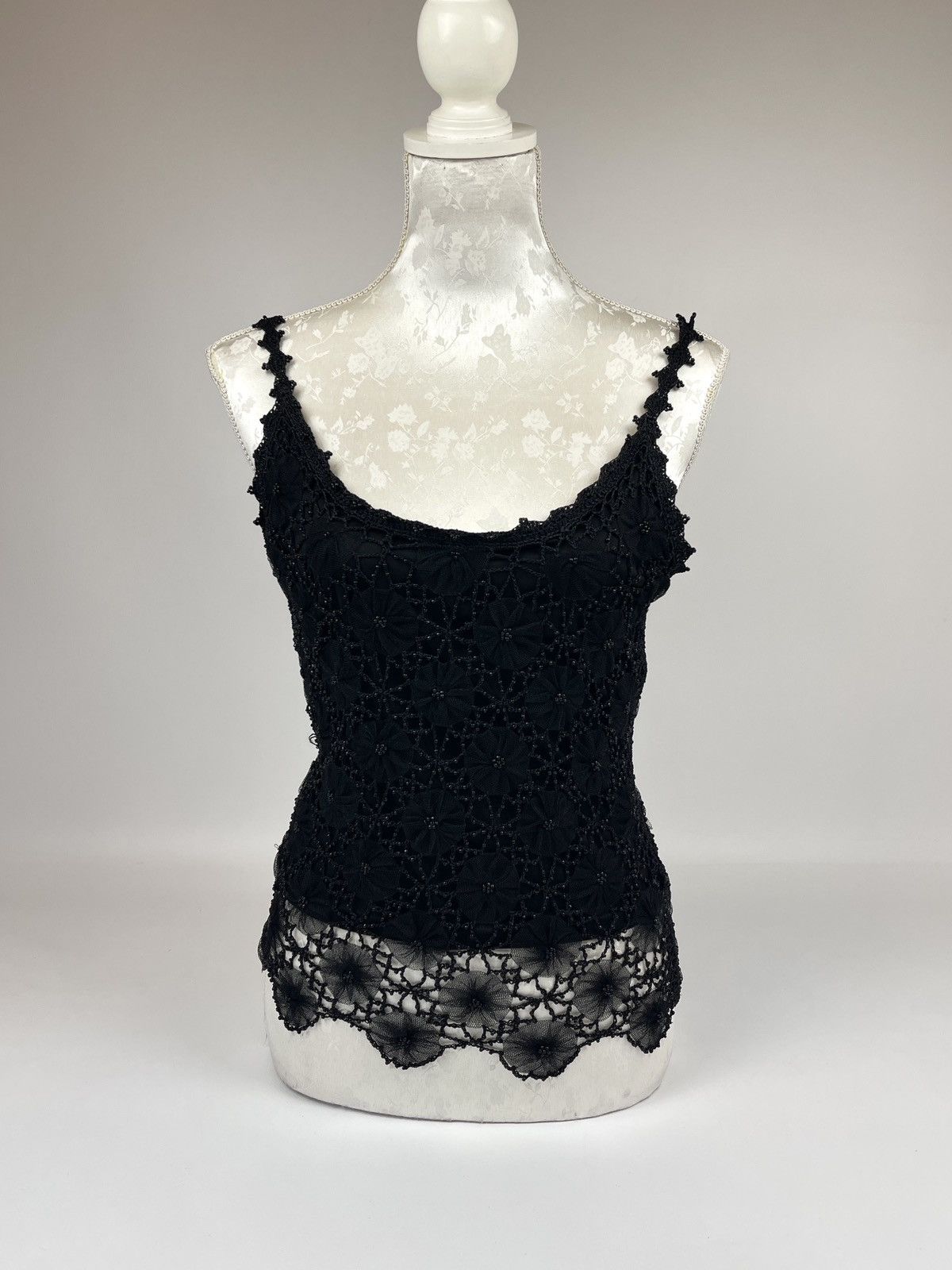 Vintage Vintage Y2K Mesh Sheer Black Sleeveless Top Size S / US 4 / IT 40 - 1 Thumbnail