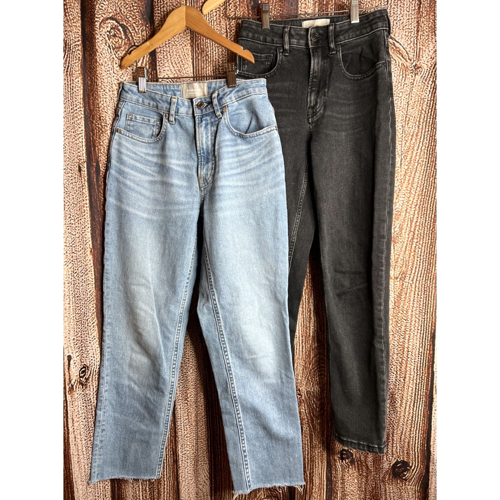 Everlane VINTAGE Womens EVERLANE The Curvy Cheeky Denim Jeans 24 Crop Light Wash Lot of 2 Size 42" / US 20 - 2 Thumbnail
