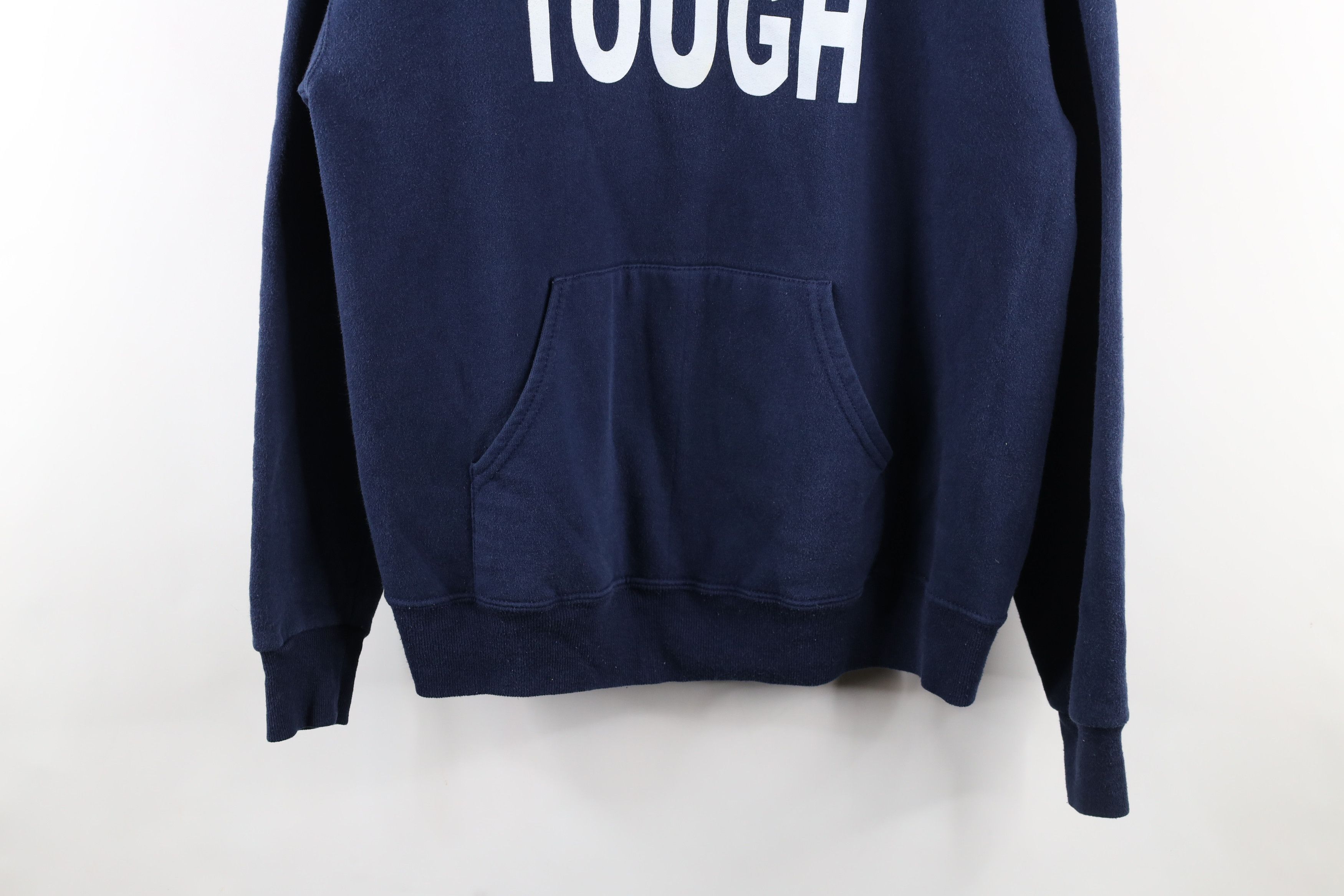 Vintage 90s Spell Out Ford Motor Co Hoodie Sweatshirt Blue