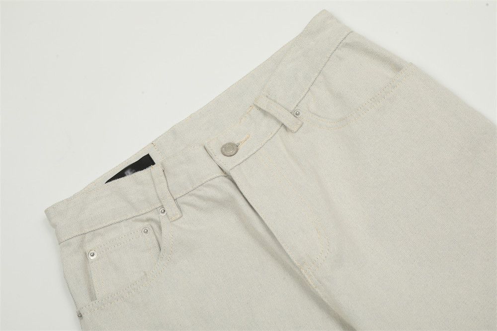 Japanese Brand × Jean Solid color men's street punk loose versatile ripped jeans Size US 32 / EU 48 - 4 Thumbnail
