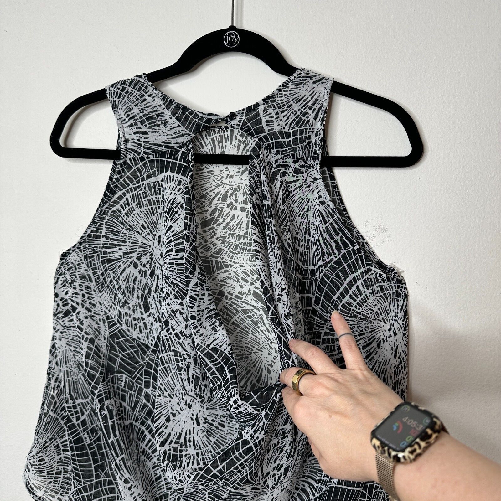 Other Ovi Black White Circle Design Keyhole Sleeveless Blouse S Size S / US 4 / IT 40 - 4 Thumbnail