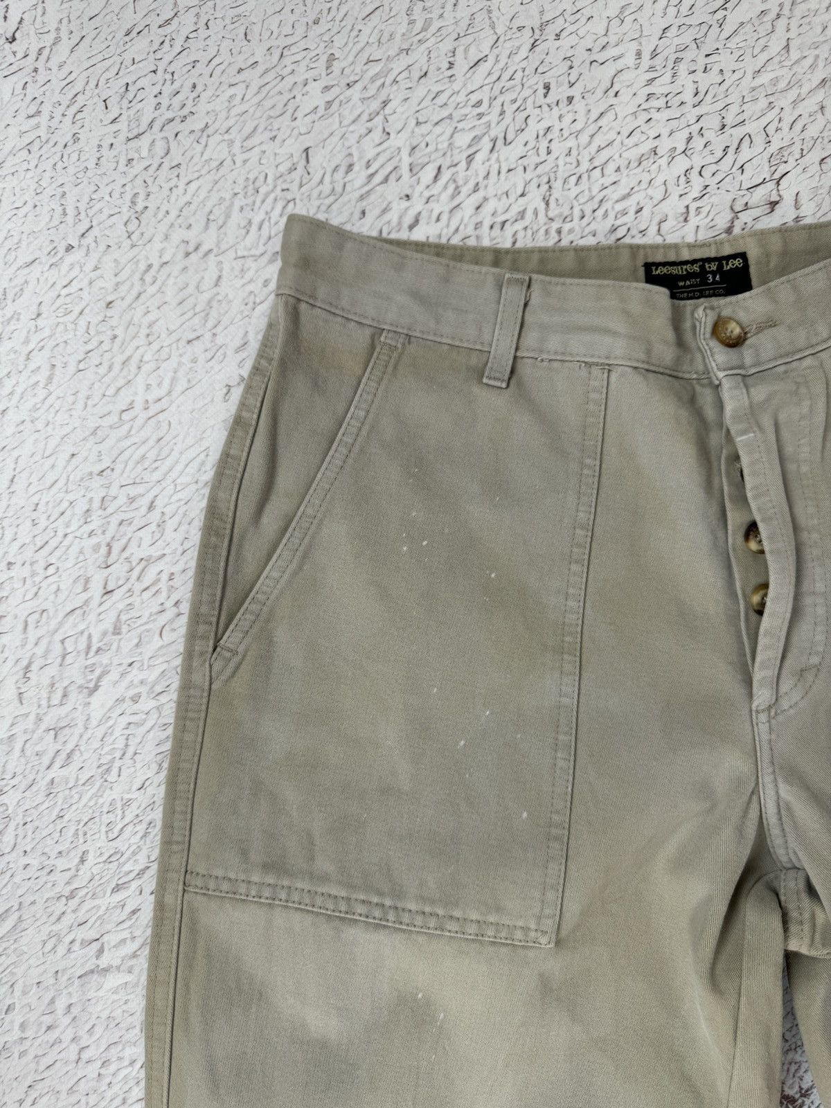 Lee × Vintage Leesures by Lee vintage beige distressed faded cotton pants Size US 34 / EU 50 - 8 Thumbnail
