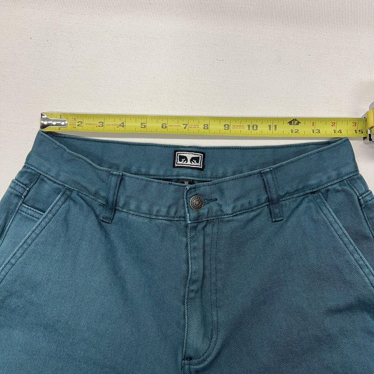 Obey Obey Jeans Teal Straight Cropped Denim Pants Blue Propaganda Size US 30 / EU 46 - 19 Thumbnail