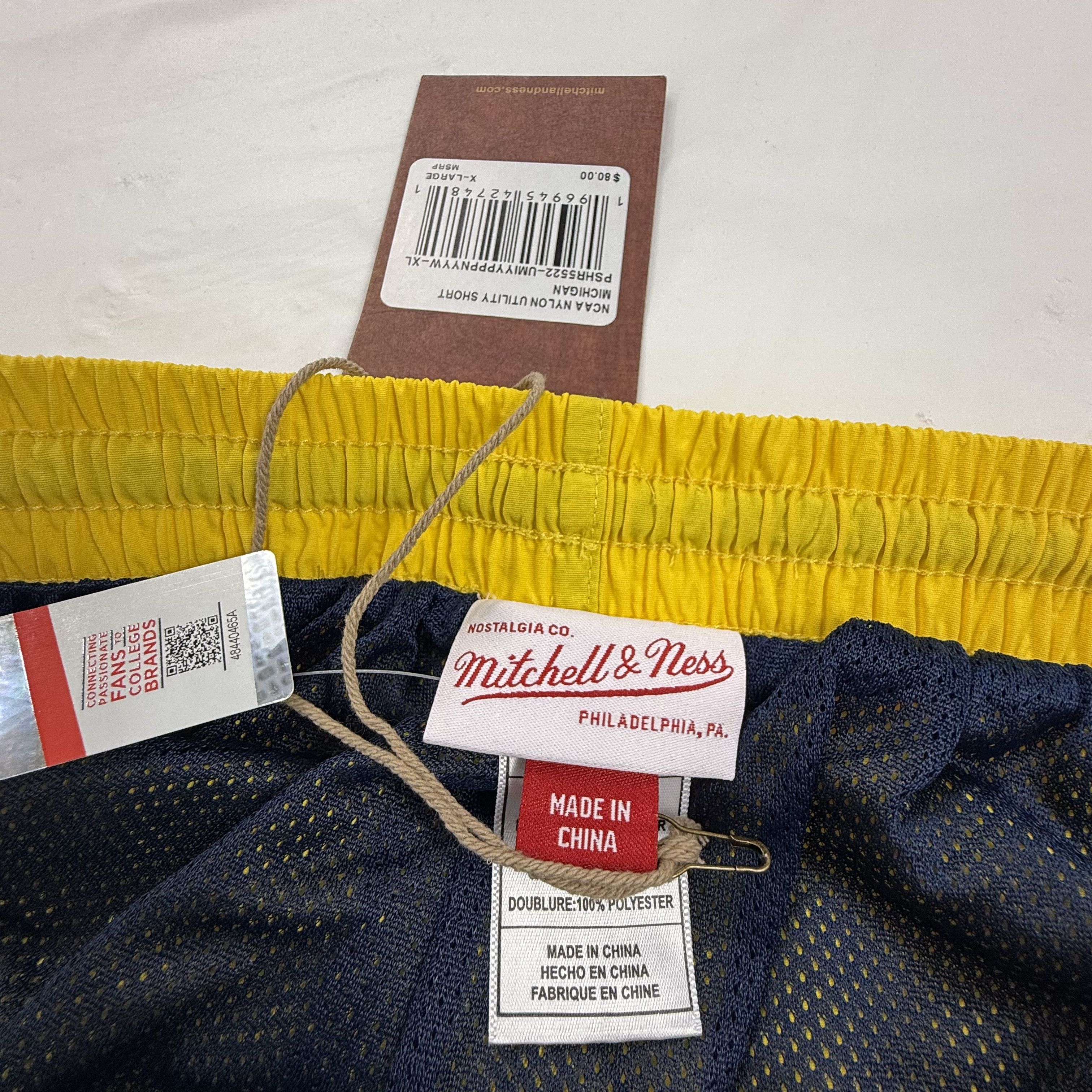 Mitchell & Ness Mitchell & Ness Michigan Wolverines Nylon Utility Shorts Size US 36 / EU 52 - 6 Thumbnail