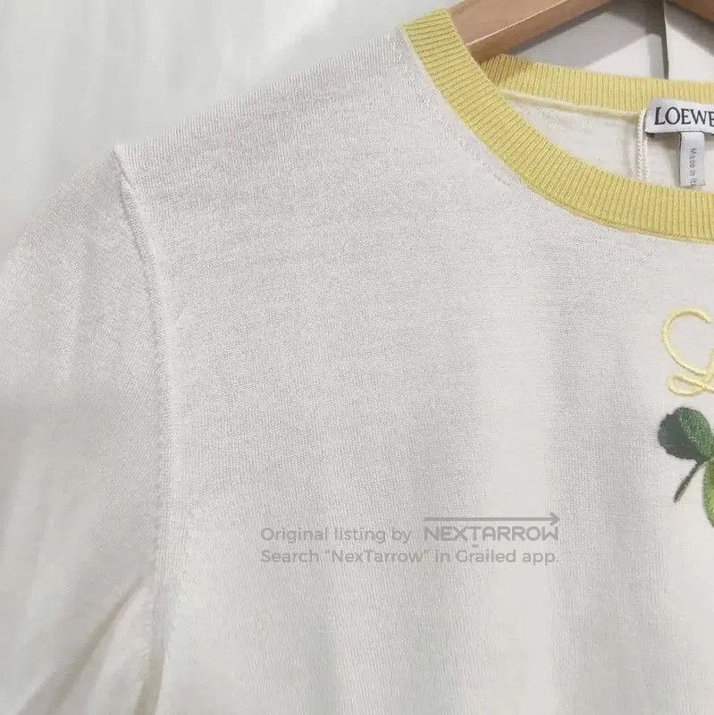 Loewe Loewe Summer White Wool Short Sleeve Tee . Size L / US 10 / IT 46 - 4 Thumbnail