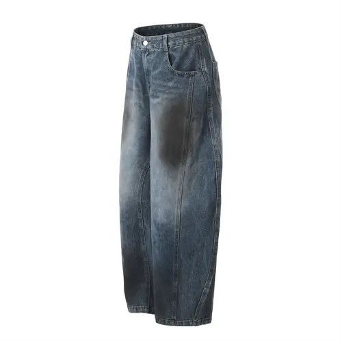 VIBE Men's loose washed versatile street contrast scimitar jeans Size US 32 / EU 48 - 8 Thumbnail