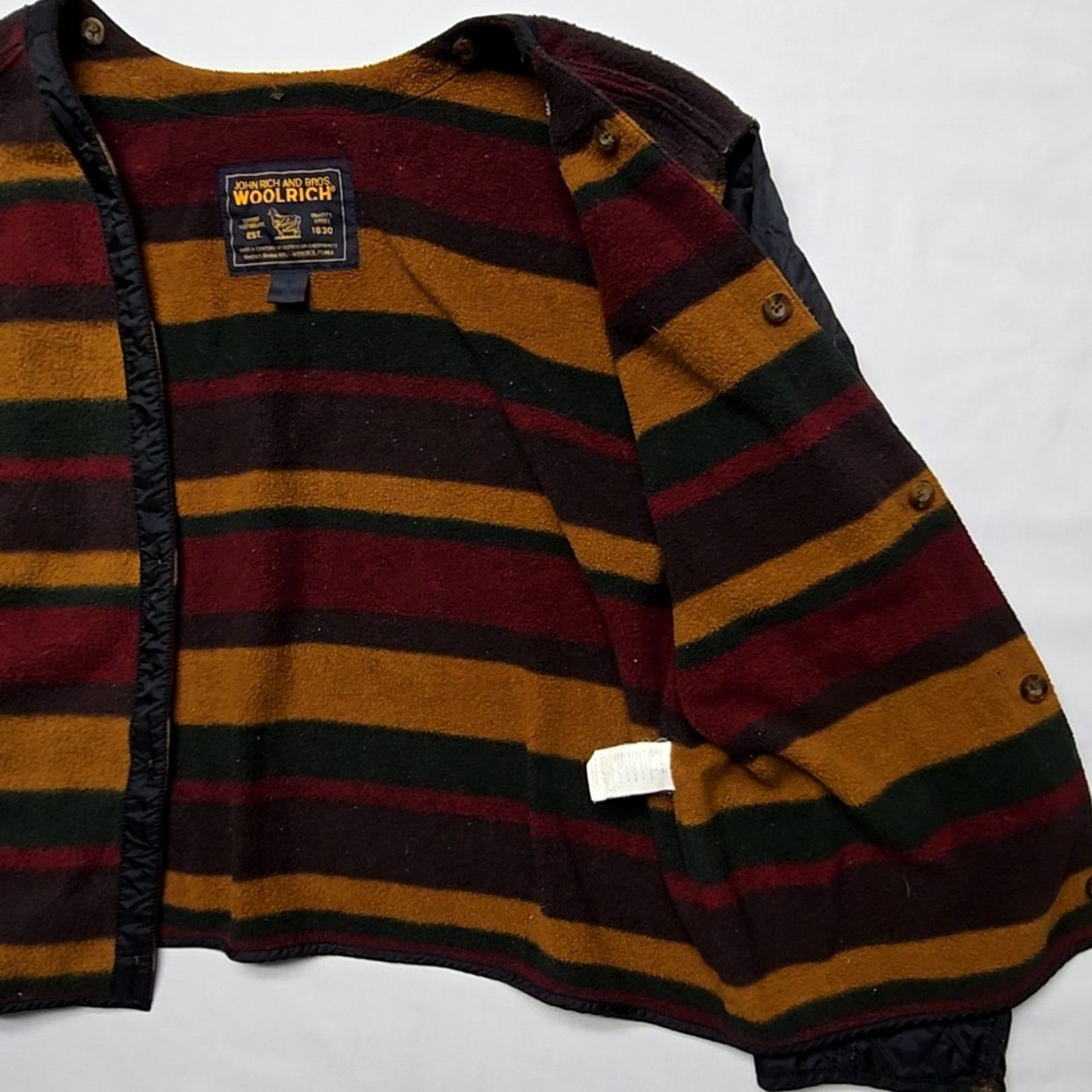 Woolrich Woolen Mills Woolrich Jacket Lining Liner Striped Quilted Sleeves XL Size US XL / EU 56 / 4 - 7 Thumbnail