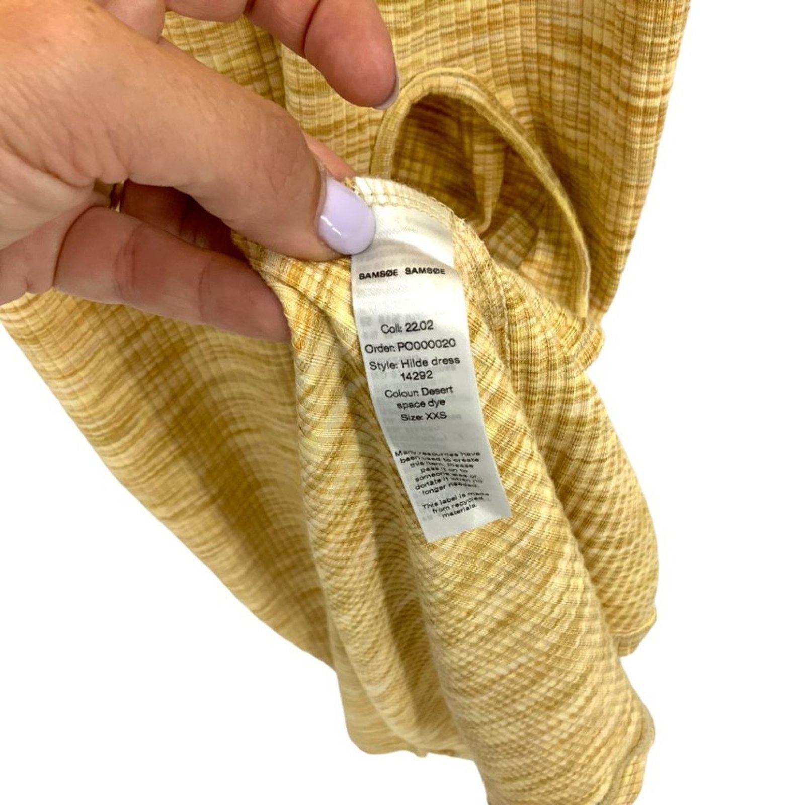 Samsoe Samsoe SAMSOE SAMSOE Hilde Desert Yellow Knit Dress XXS $190 MSRP Size XXS / US 00 / IT 34 - 4 Thumbnail