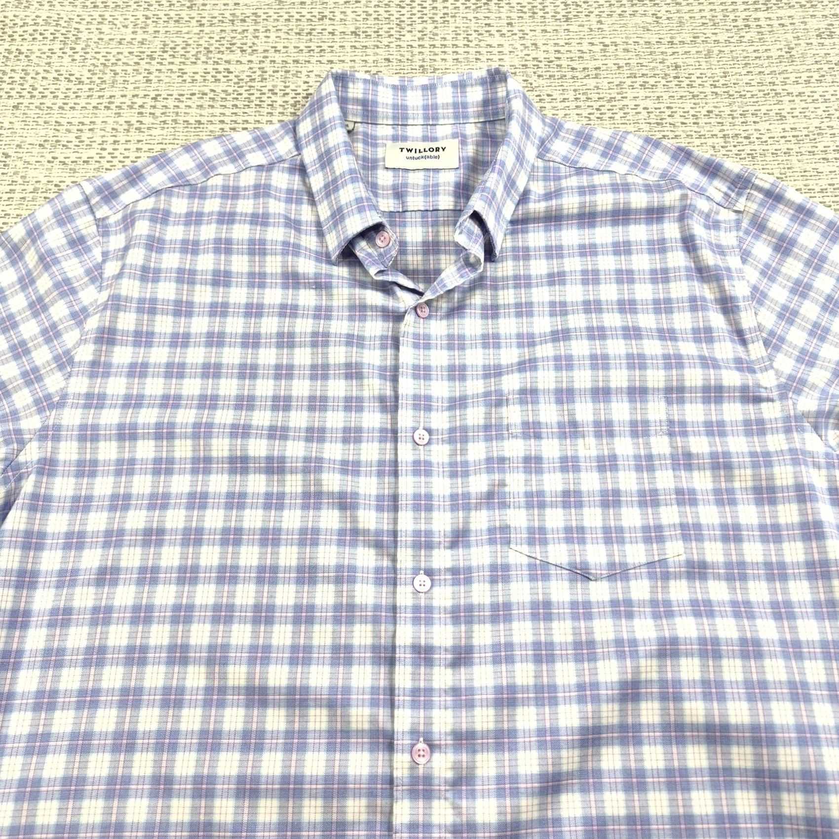 Vintage Twillory Button Up Shirt Mens 2XL Blue Check Long Sleeve Stretch Casual Preppy Size US XXL / EU 58 / 5 - 4 Thumbnail