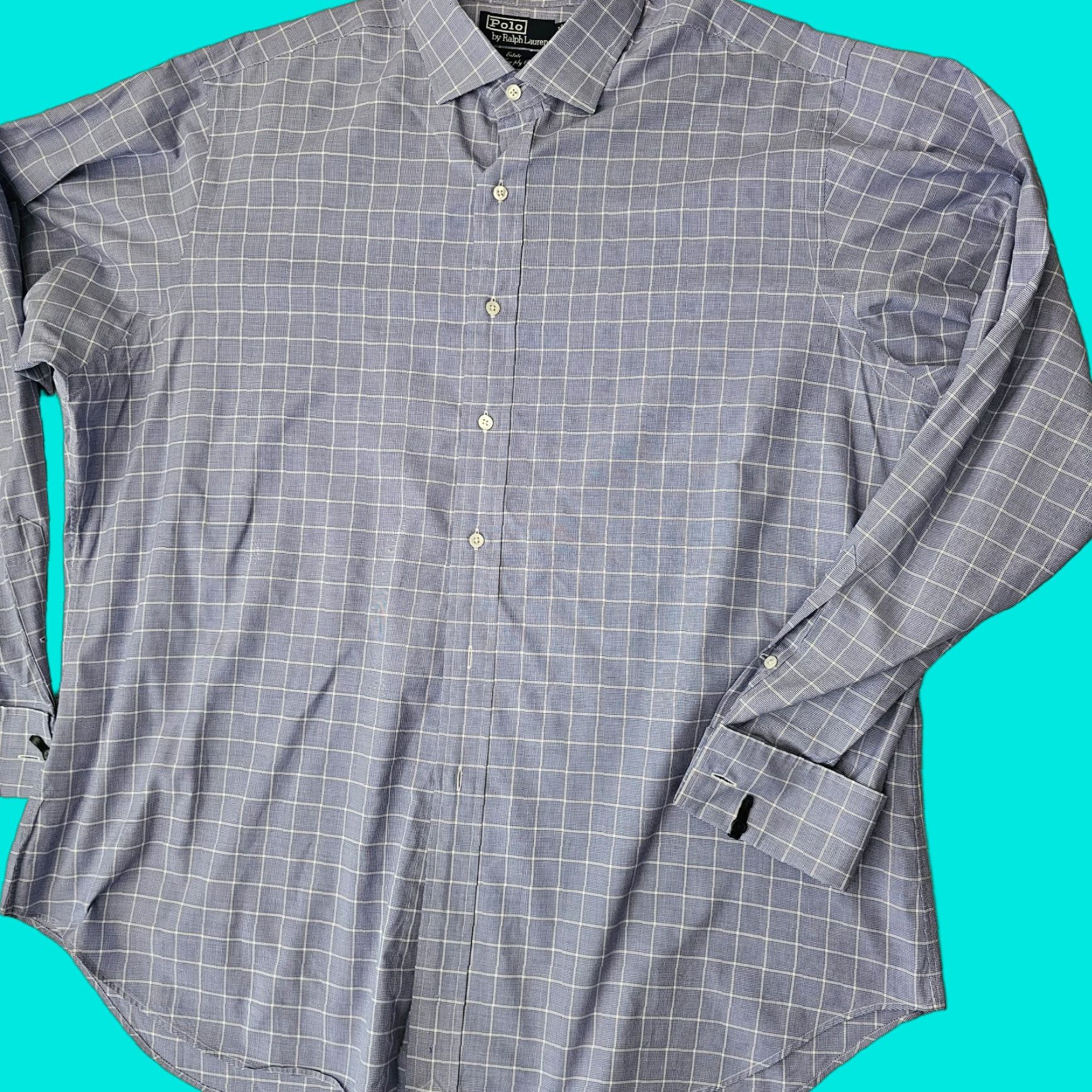 Ralph Lauren VINTAGE Ralph Lauren Polo Men's Button-Up Shirt Classic Fit Blue Checks 17.5 36 Estate Check Shirt Mens Blue Polo Ralph Lauren Size US XXL / EU 58 / 5 - 1 Thumbnail