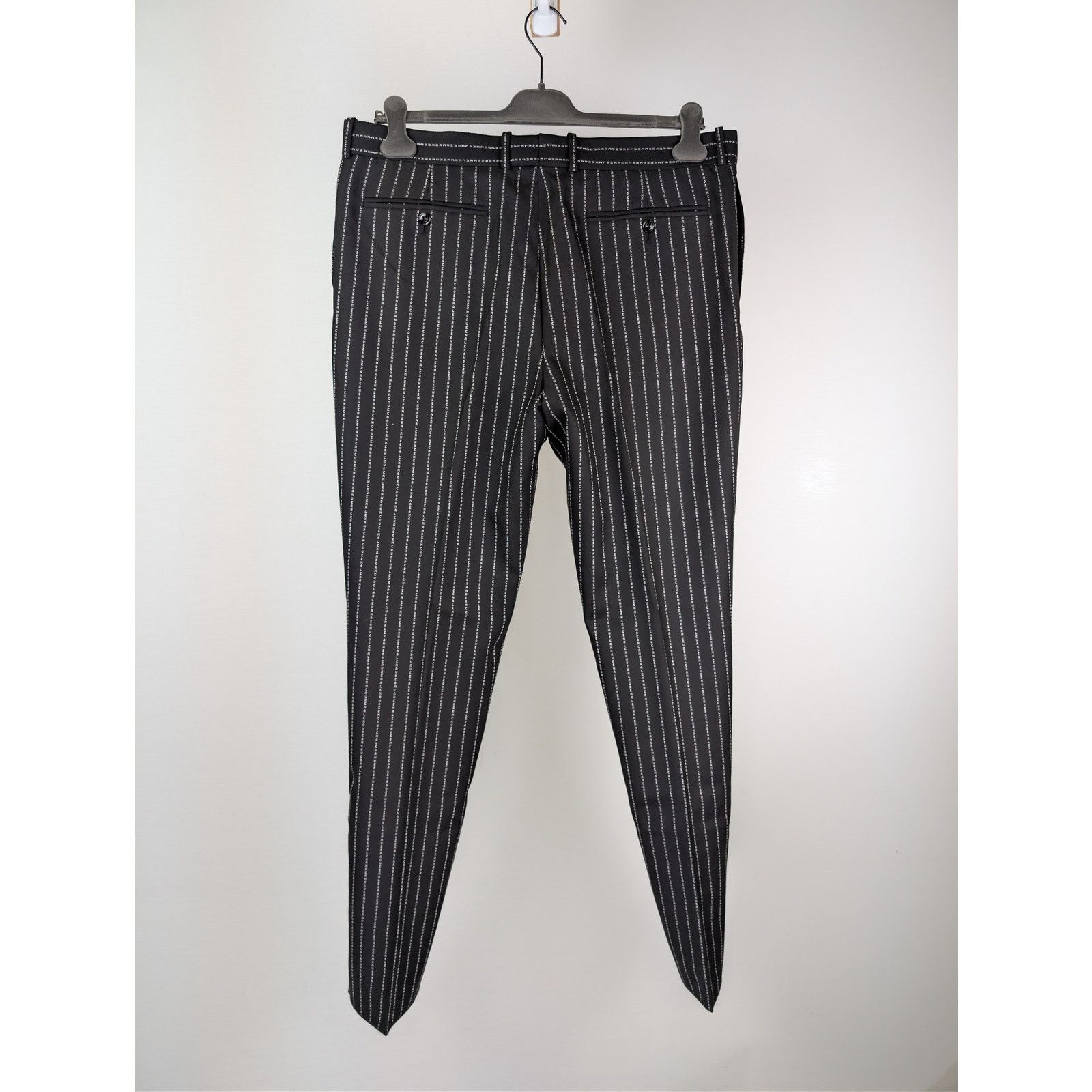 Alexander McQueen o1rshd1 McQueen Lettered Pinstripe Pants in Black/White Size US 40 / EU 56 - 10 Thumbnail