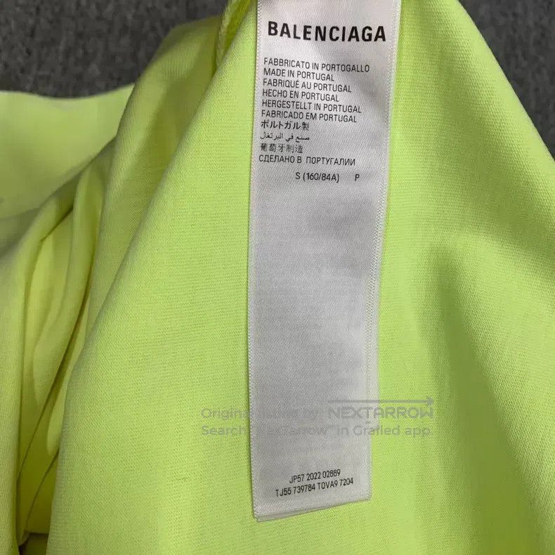 Balenciaga Balenciaga Neon Yellow Tape Worn Hole Short Sleeve Size US S / EU 44-46 / 1 - 5 Thumbnail