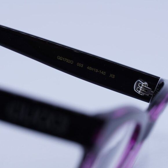 Gucci Gucci GG1792O 003 Eyeglasses Purple on Black 46mm Square Size ONE SIZE - 6 Thumbnail