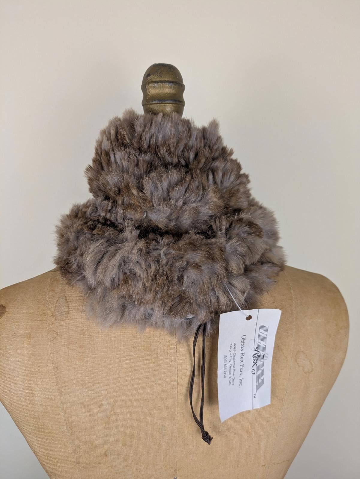 Other 1990's brown rabbit fur scarf hat headband Size ONE SIZE - 3 Thumbnail