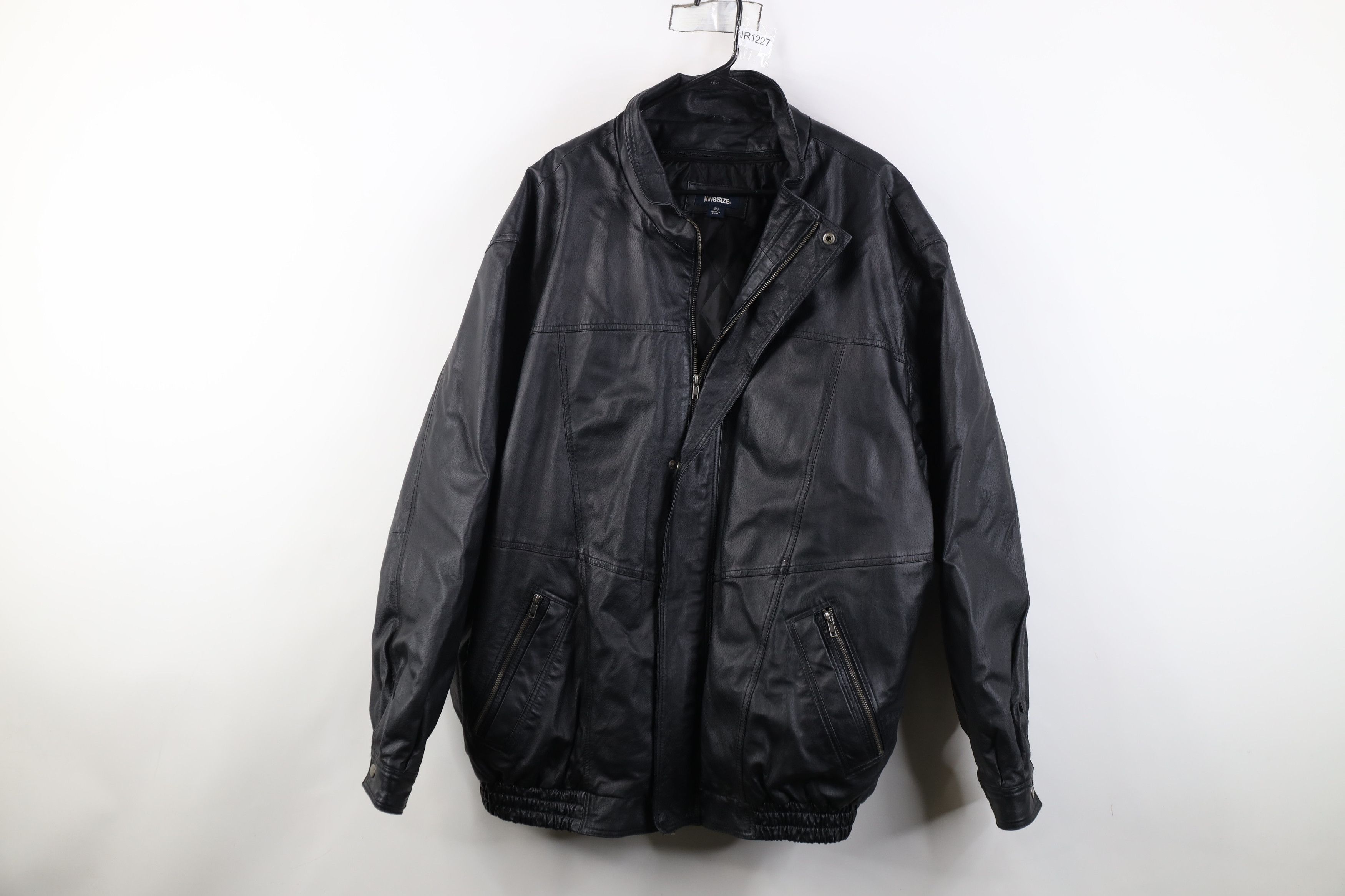 Vintage Vintage 90s Streetwear Leather Full Zip Bomber Jacket Black Size US XXL / EU 58 / 5 - 1 Thumbnail