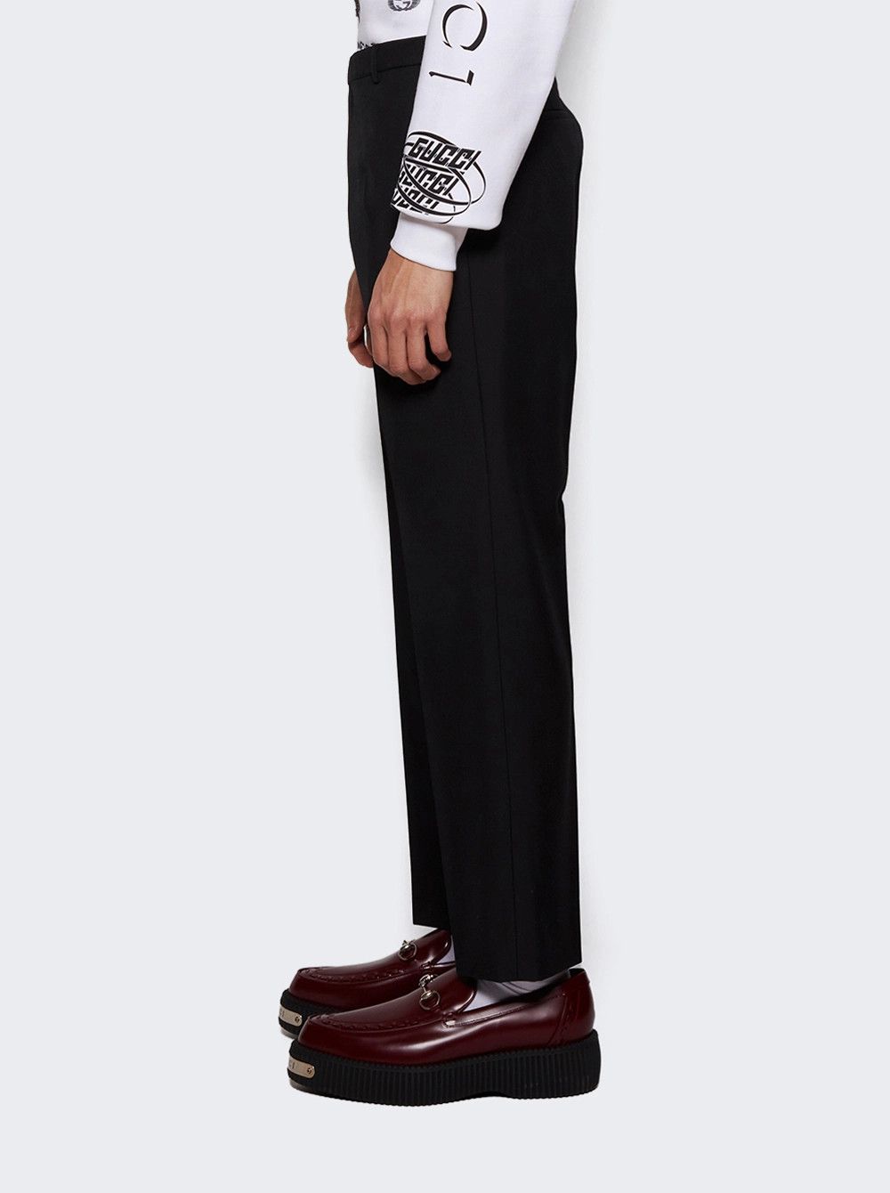Gucci o1loc1c0925 Wool Blend Twill Pant in Black Size US 36 / EU 52 - 4 Thumbnail