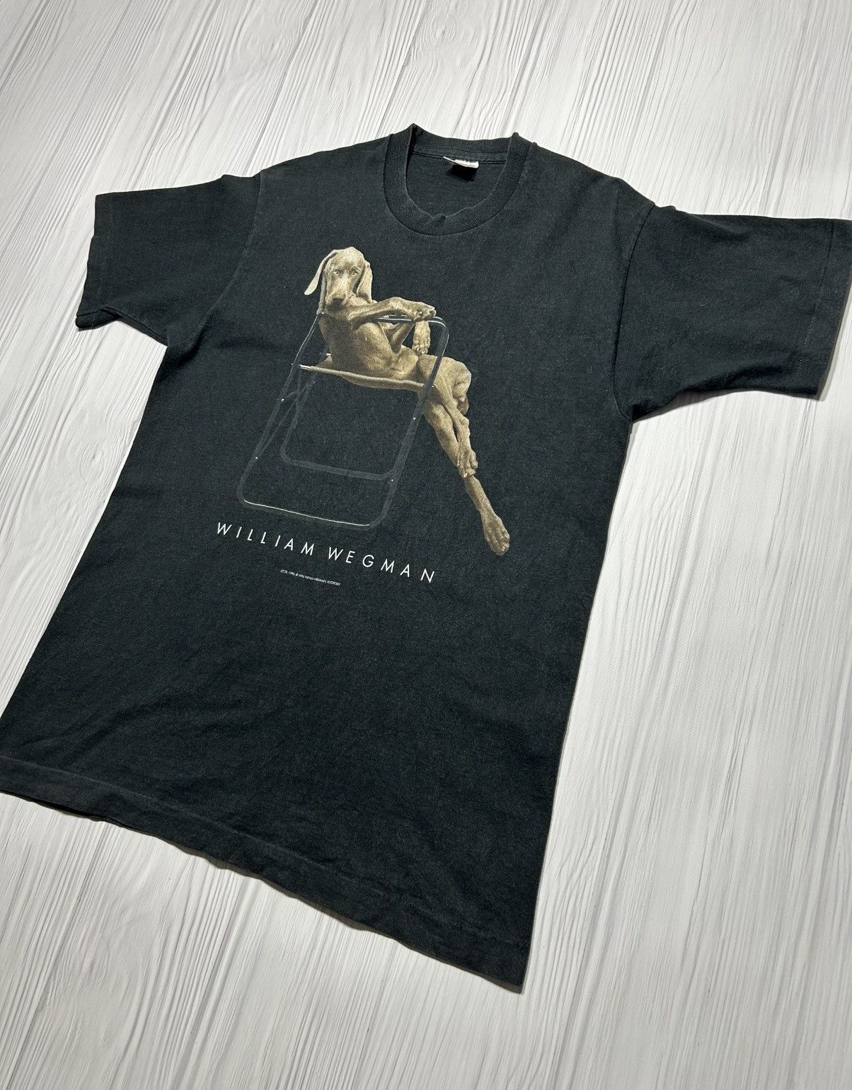 Vintage 1994 William Wegman Art T-Shirt Size L William Wegman 『IN